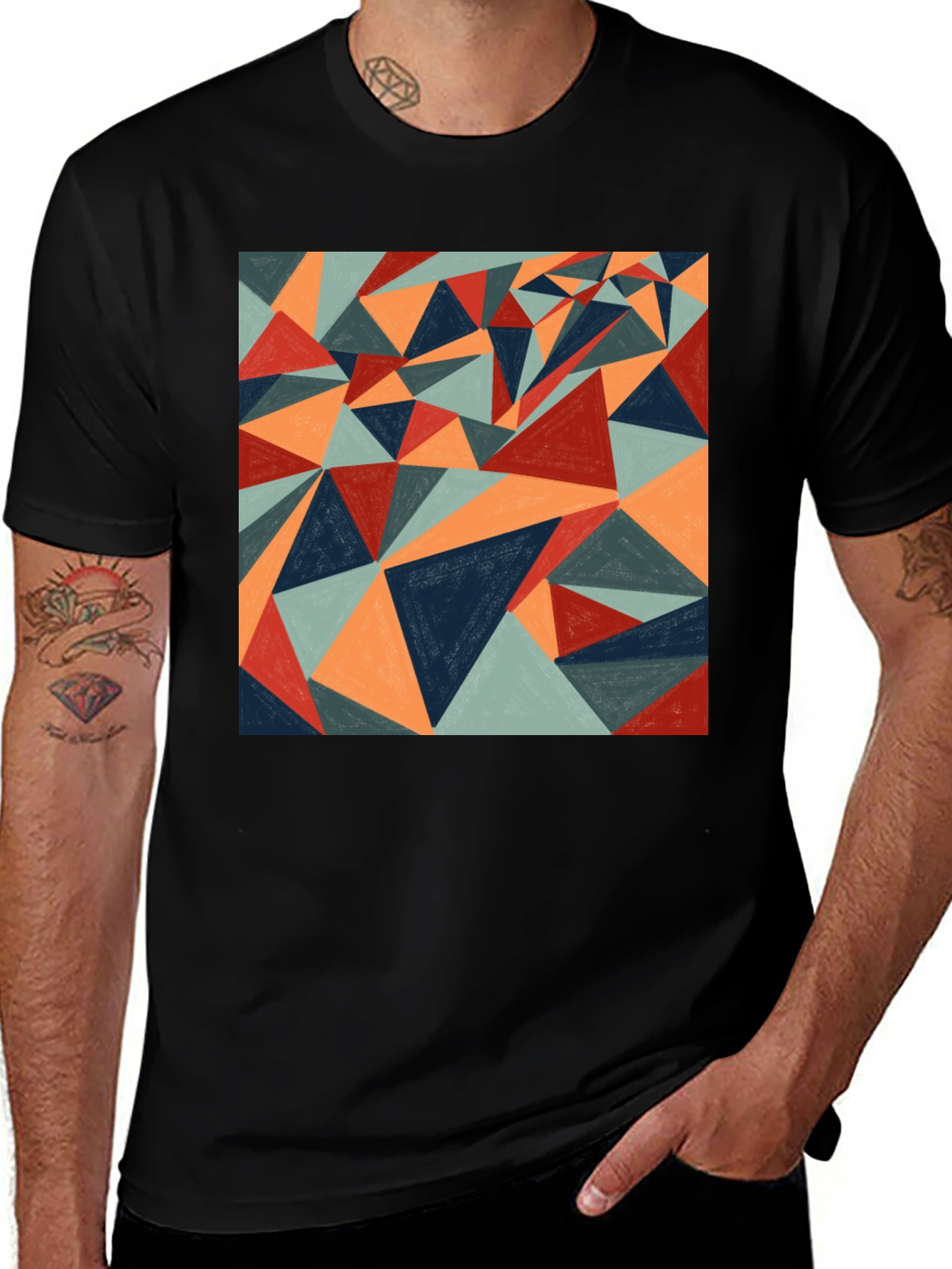 Variant 24 of Geometric Triangle Tee - Abstract Art Shirt