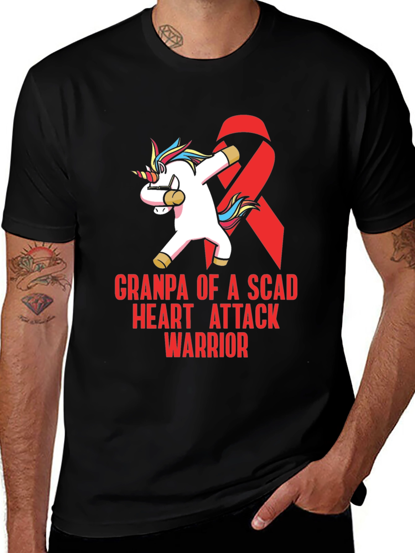 SCAD Heart Attack Warrior Grandpa T-Shirt