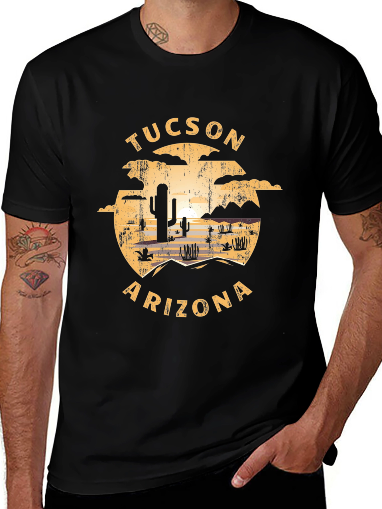 Tucson Arizona Graphic Tee - Vintage Desert Sunset T-Shirt