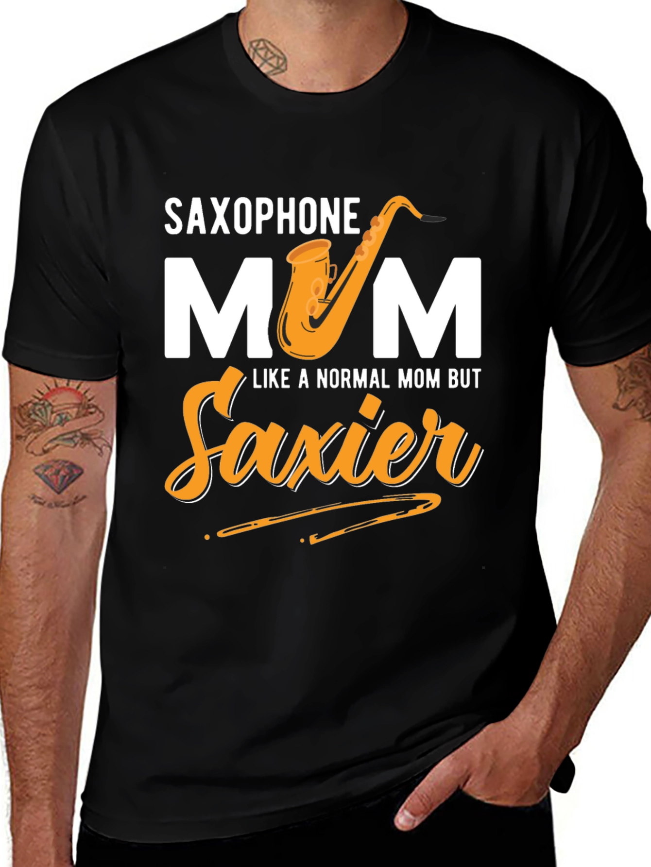 Variant 20 of Saxophone Mom T-Shirt - Saxier Than Normal!