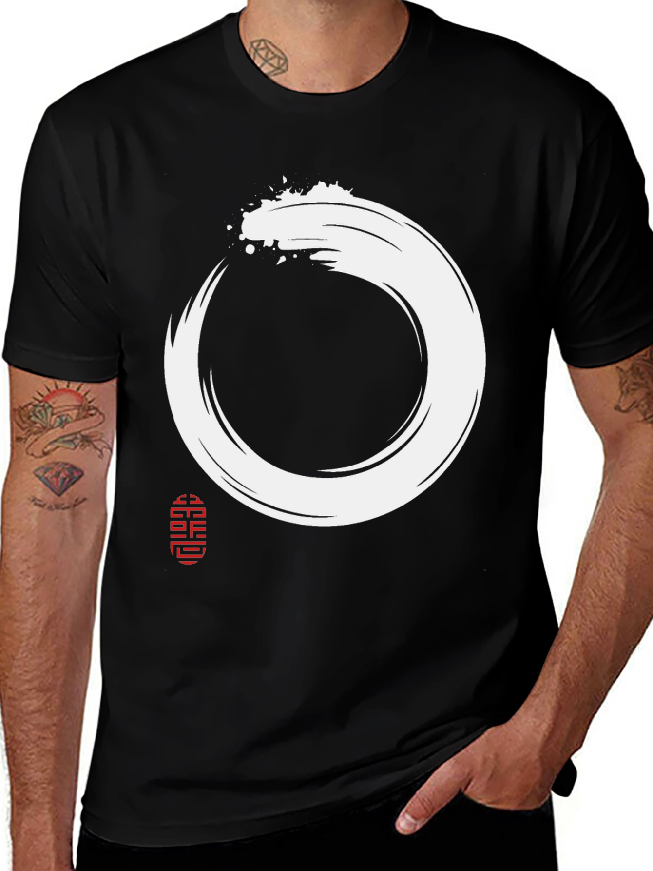 Enso Zen Circle Graphic Tee - Unisex Black T-Shirt