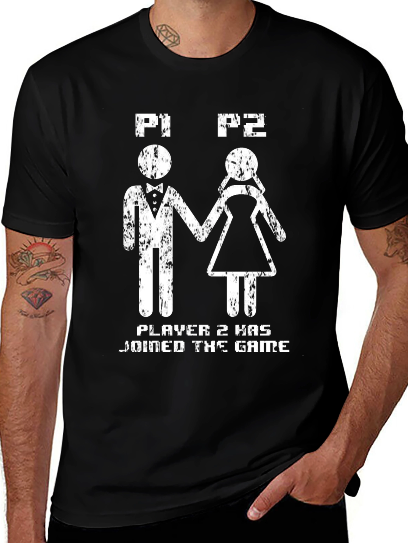 Player 1 & 2 Funny Gamer Couple T-Shirt