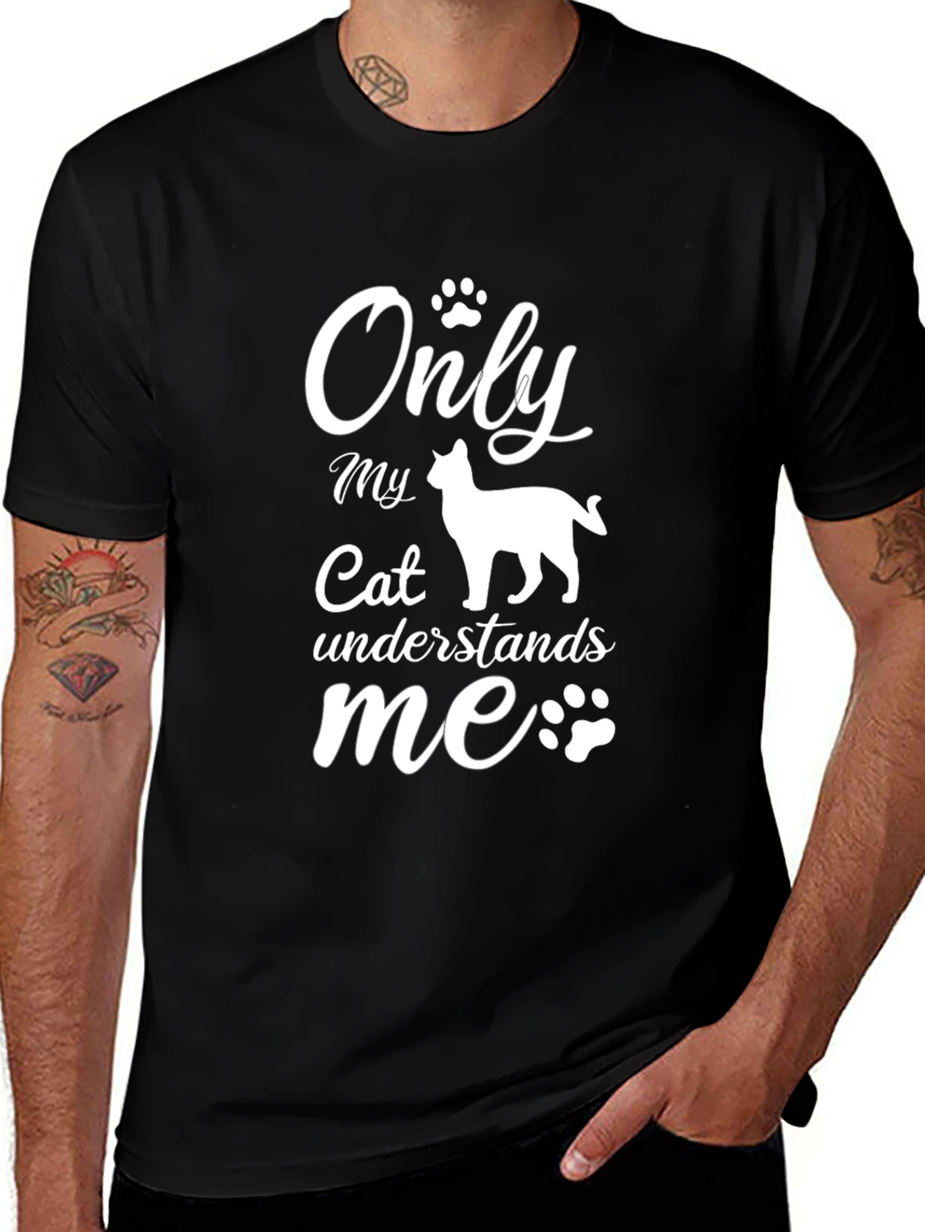 Variant 30 of Cat Lover T-Shirt: Only My Cat Understands Me