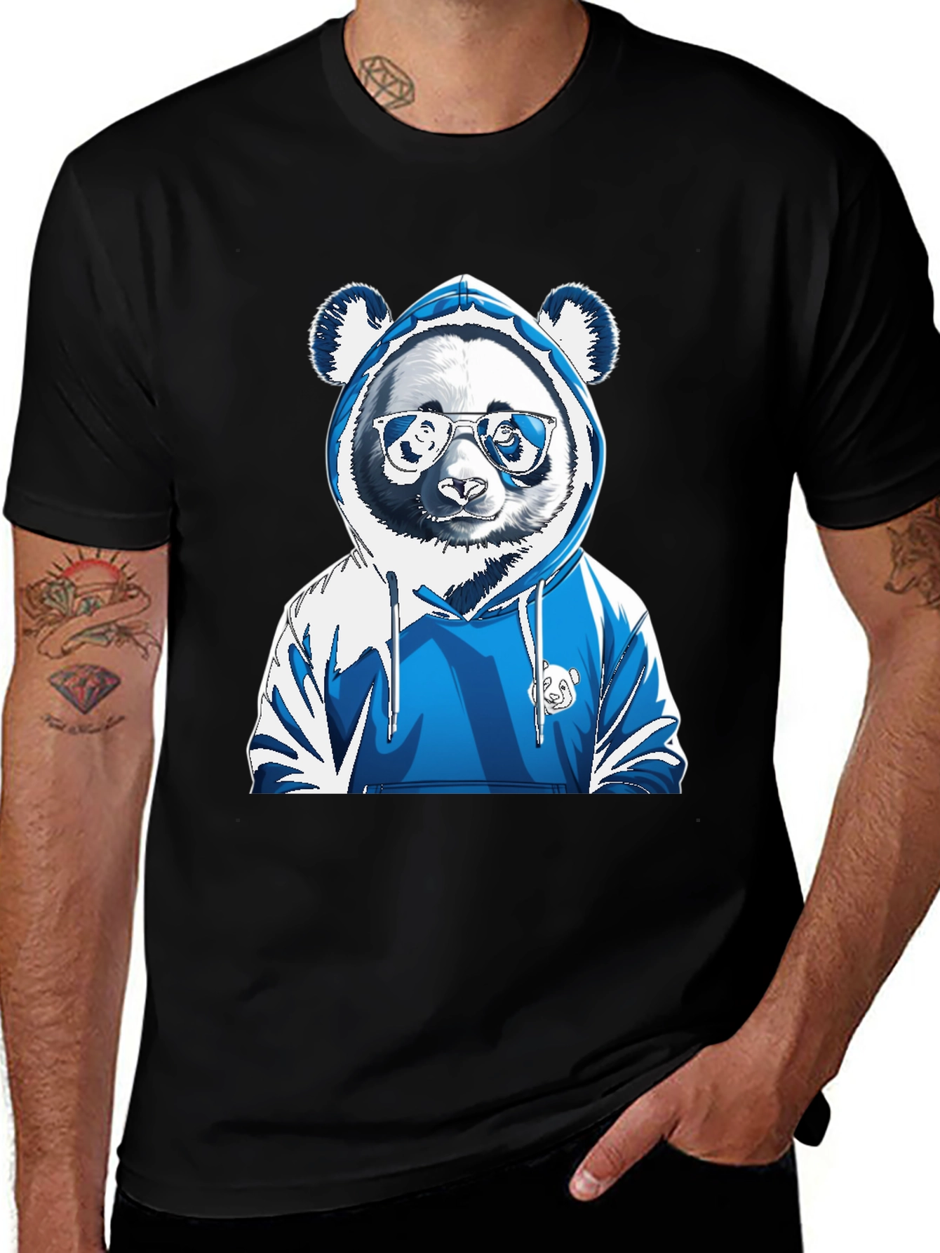 Variant 14 of Cool Panda Hoodie Graphic Tee