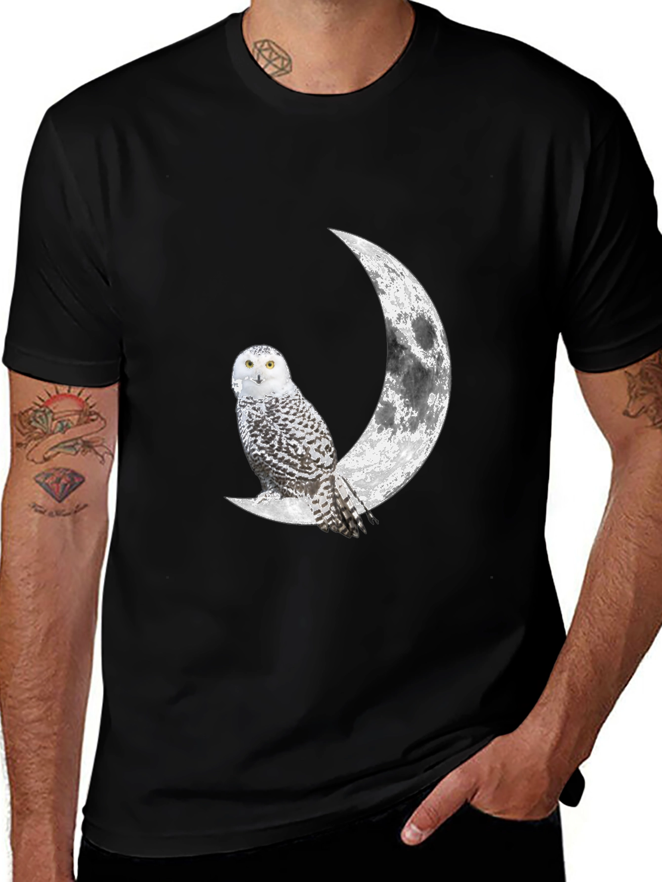 Variant 11 of Owl Moon T-Shirt - Men's Black Tee