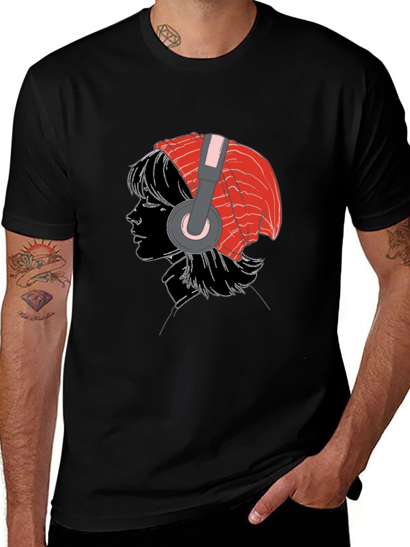 Variant 20 of Trendy Graphic Tee - Girl with Headphones