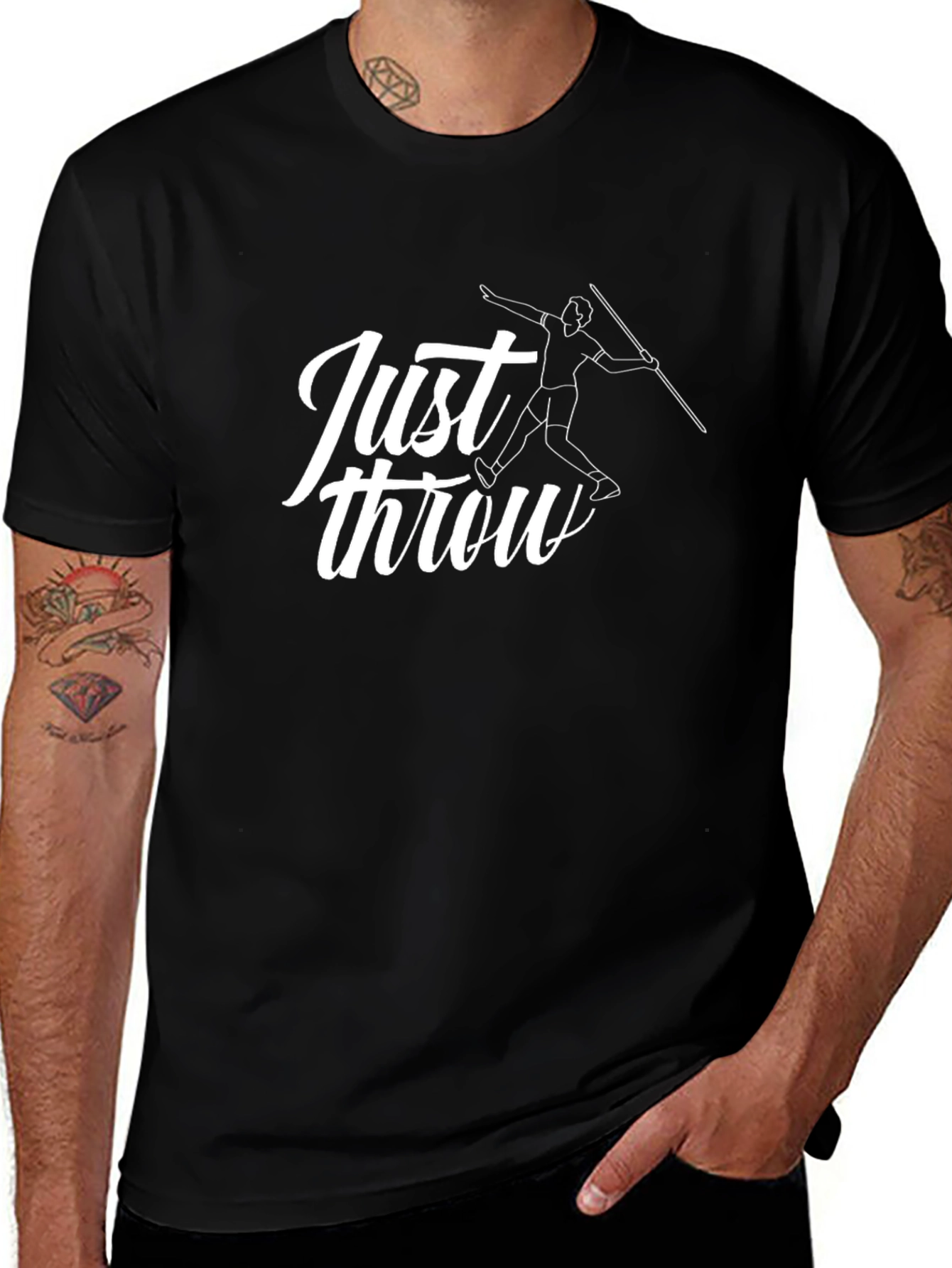 Variant 5 of Just Throw Tee - Men's Black T-Shirt