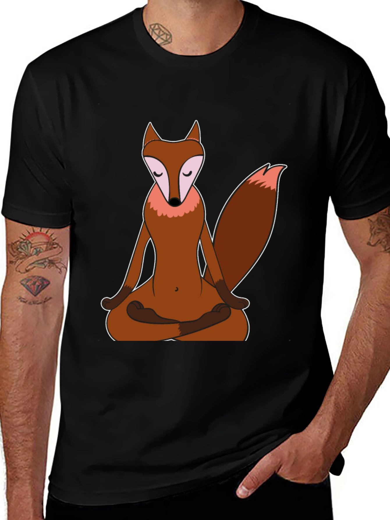 Variant 25 of Meditating Fox T-Shirt - Zen Style