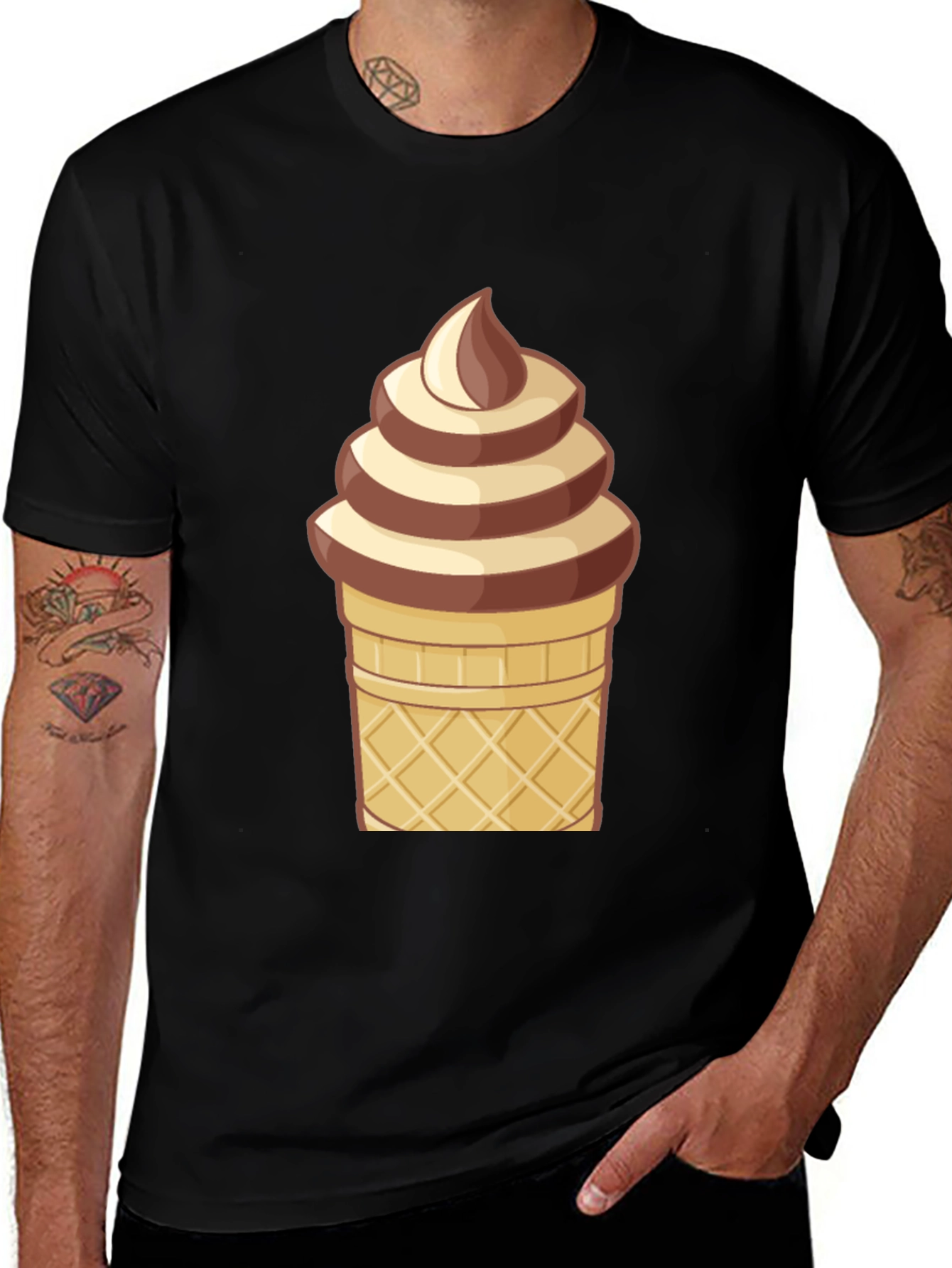 Variant 5 of Ice Cream Cone Graphic T-Shirt - Novelty Dessert Tee