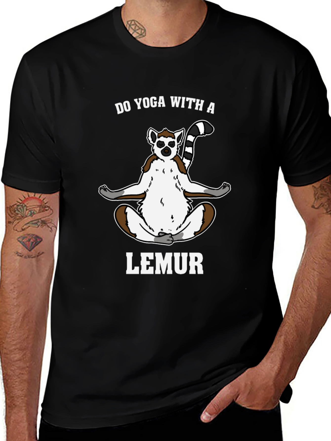 Variant 13 of Do Yoga With A Lemur T-Shirt - Funny Yoga Tee