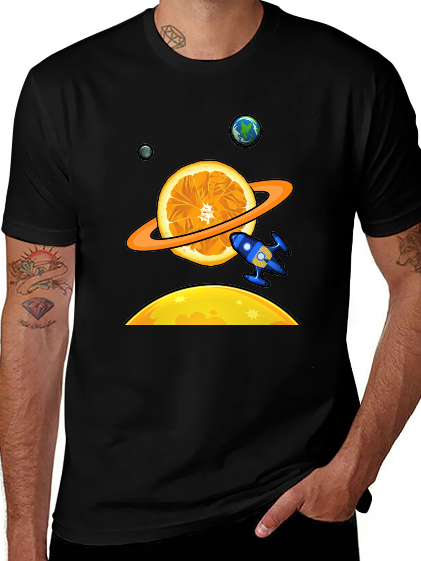 Variant 15 of Space Orange Graphic T-Shirt - Mens