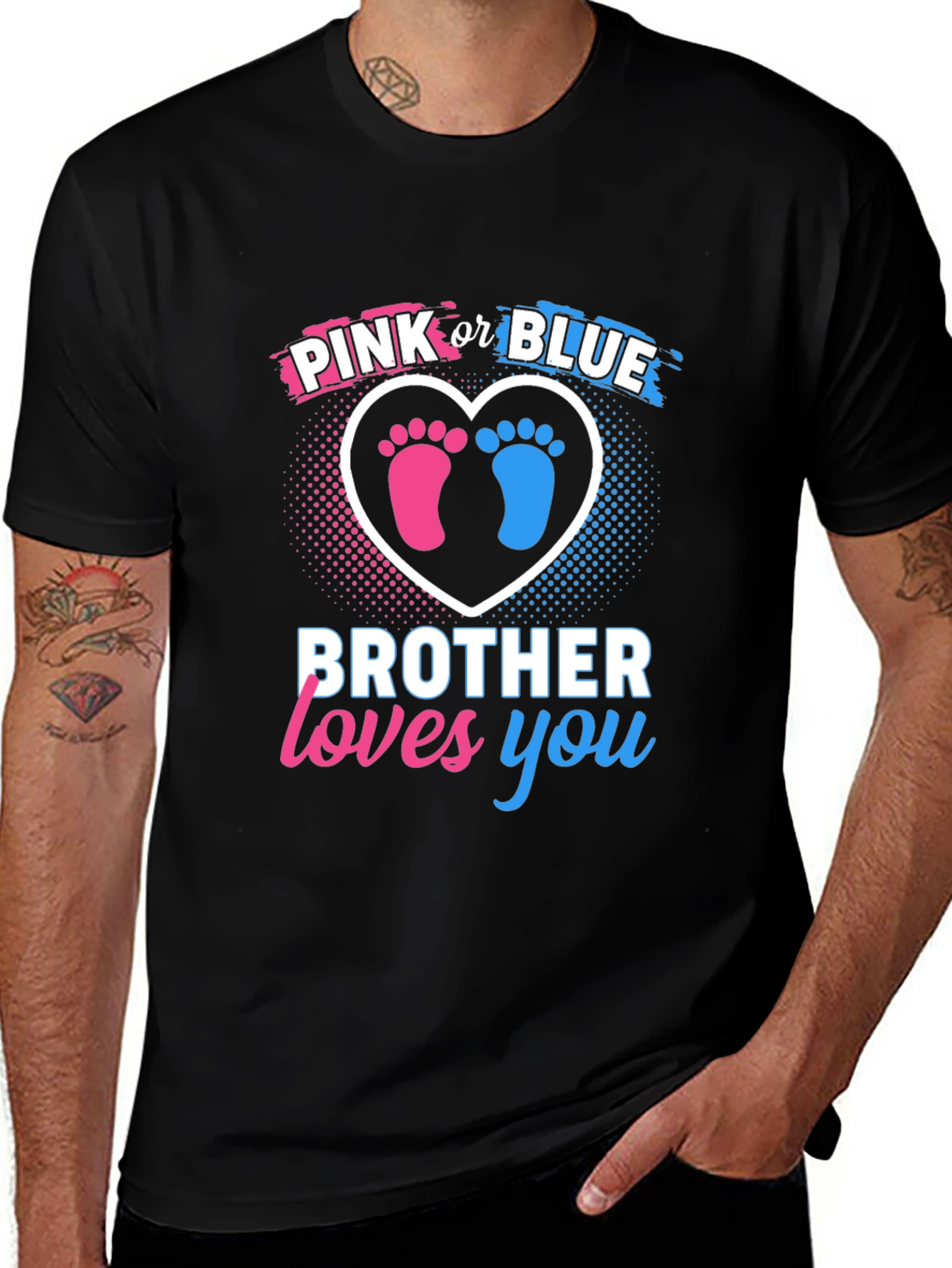 Variant 17 of Pink or Blue Brother Loves You Gender Reveal T-Shirt