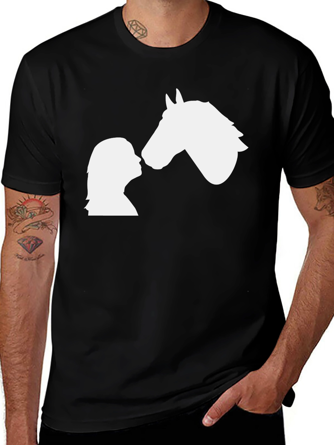Variant 17 of Horse Lover's Black T-Shirt