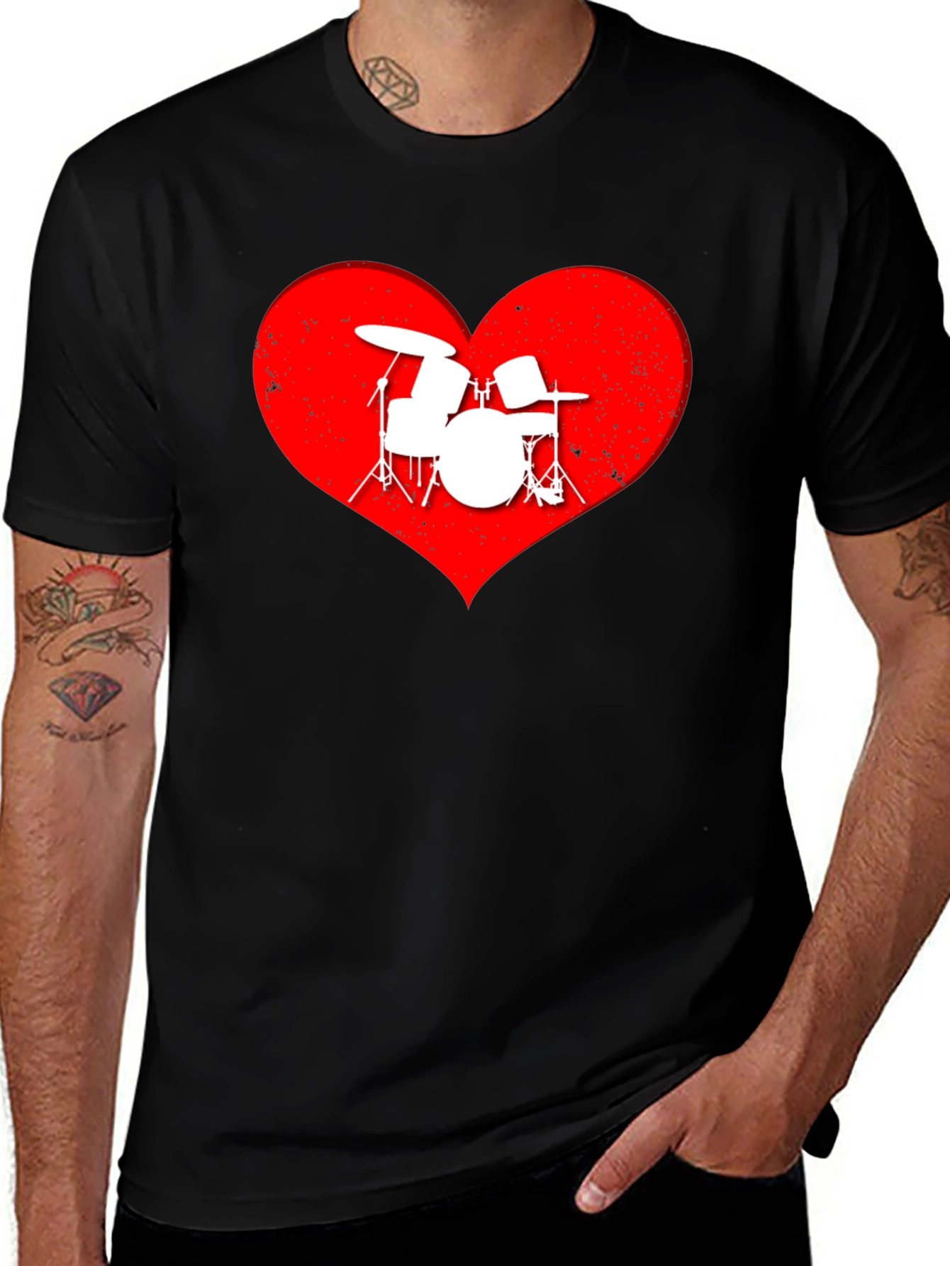 Variant 22 of Drummer Heartbeat T-Shirt - Music Lover Tee