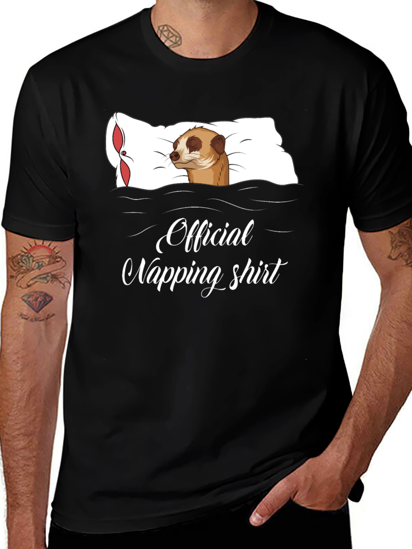 Variant 21 of Official Napping Shirt - Meerkat Sleeping Tee