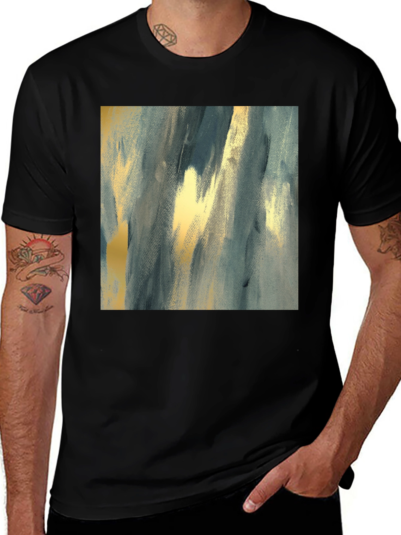 Variant 6 of Abstract Art Print Black T-Shirt