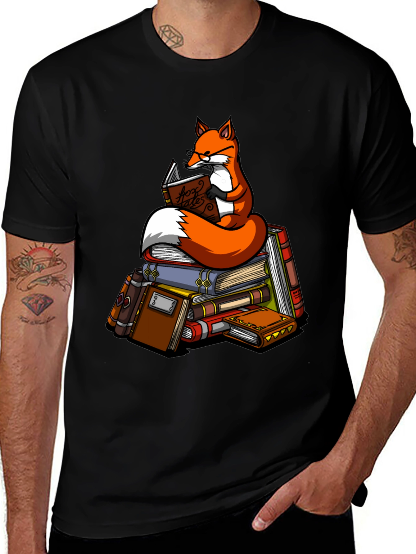 Variant 28 of Fox Reading Book T-Shirt
