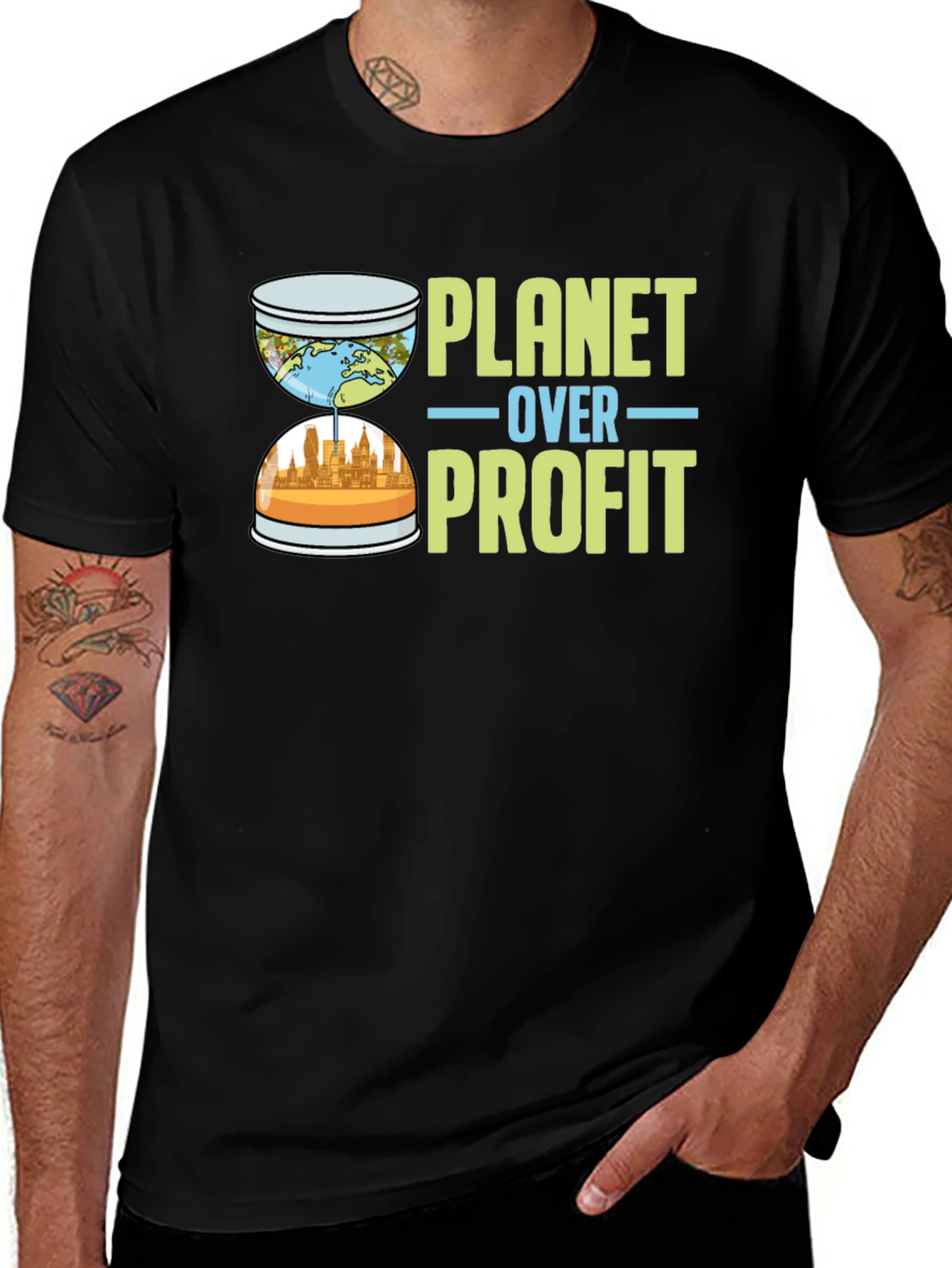 Planet Over Profit Graphic Tee - Eco-Conscious Apparel