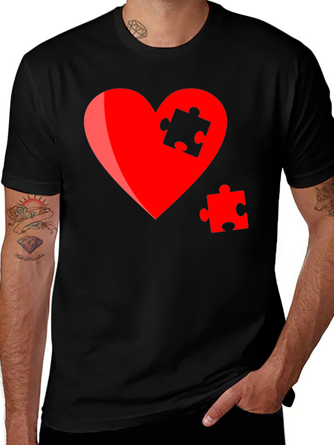 Variant 11 of Heart Puzzle Piece Graphic Tee