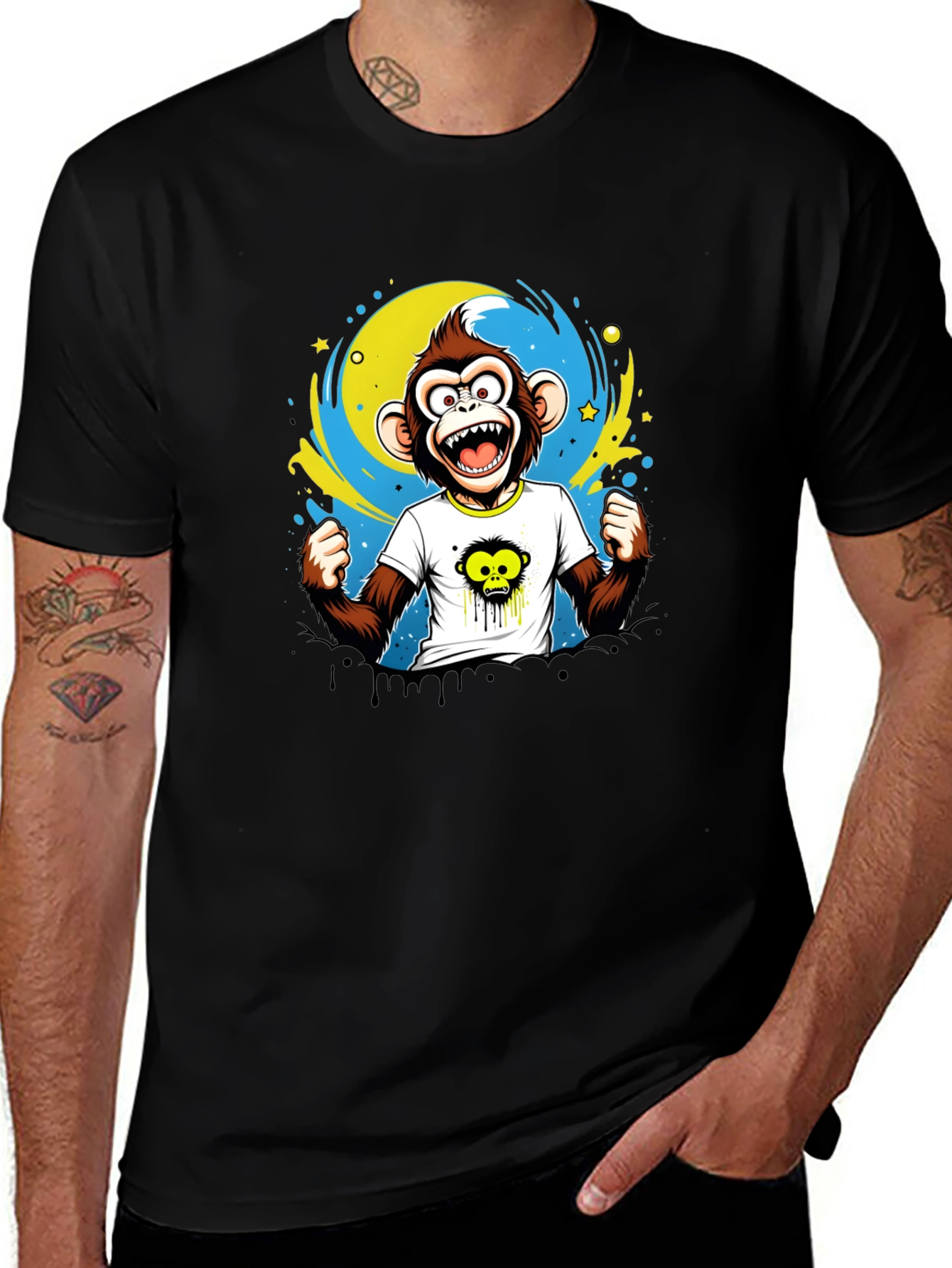 Variant 6 of Funky Monkey Graphic T-Shirt - Black