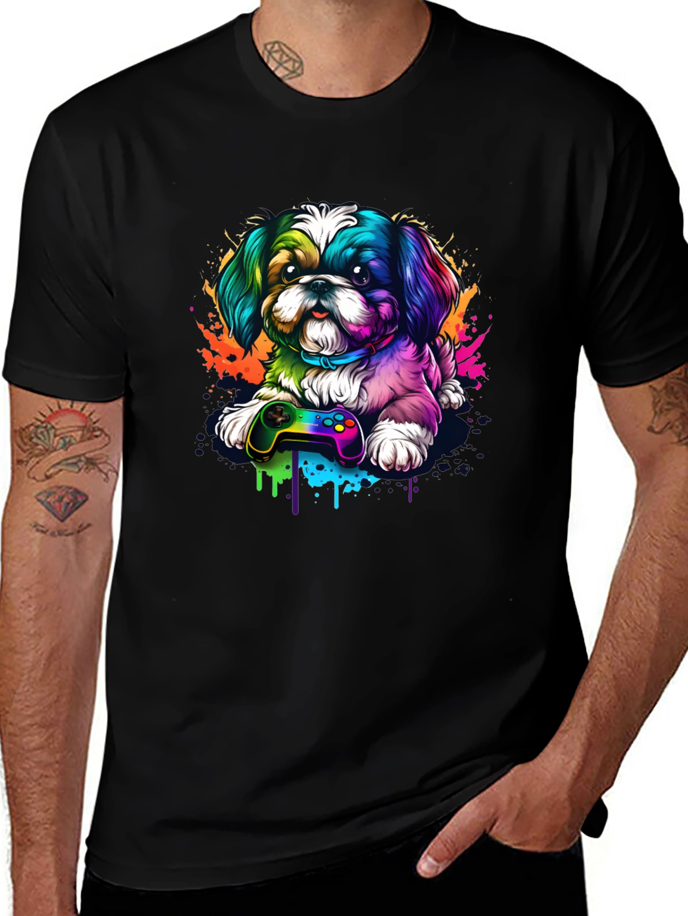 Variant 16 of Gamer Dog Graphic Tee - Shih Tzu Lover Shirt