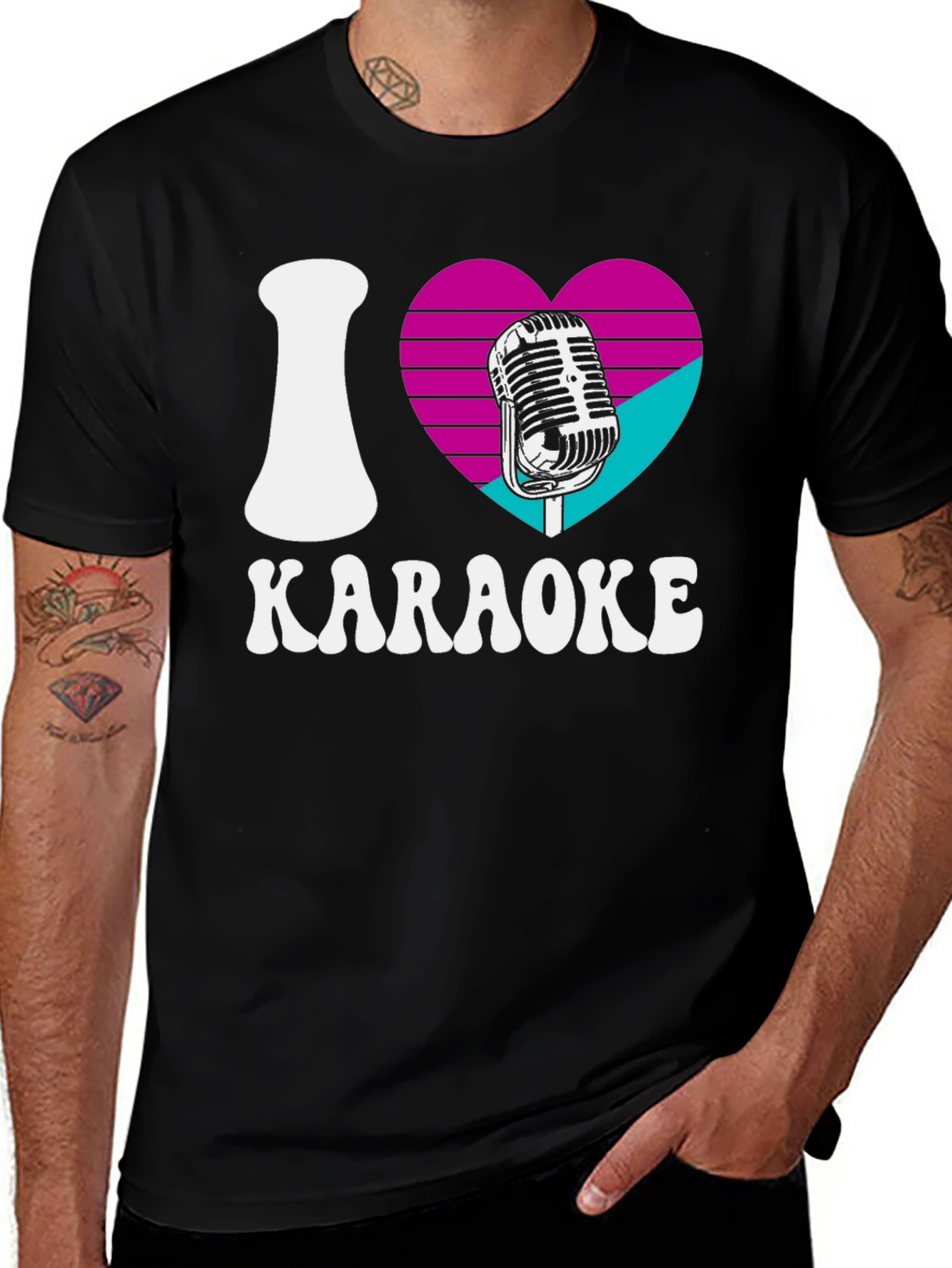 Variant 2 of I Love Karaoke Graphic Tee