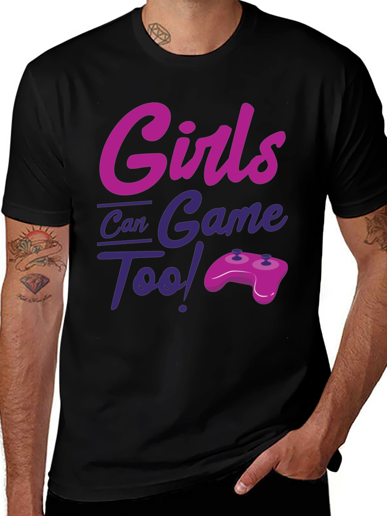 Variant 14 of Girls Can Game Too! Novelty T-Shirt