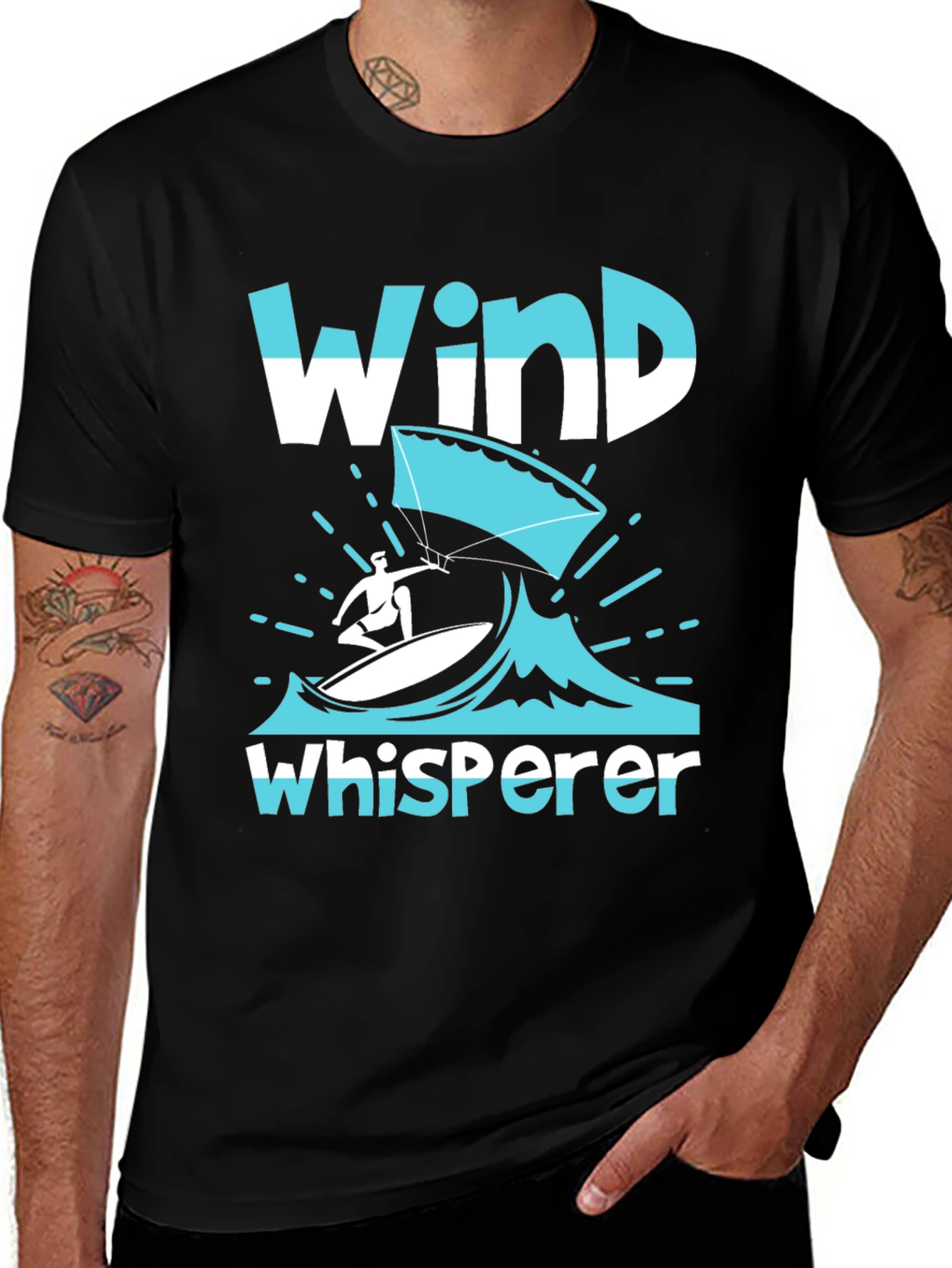 Wind Whisperer Graphic Tee - Kitesurfing Adventure Shirt