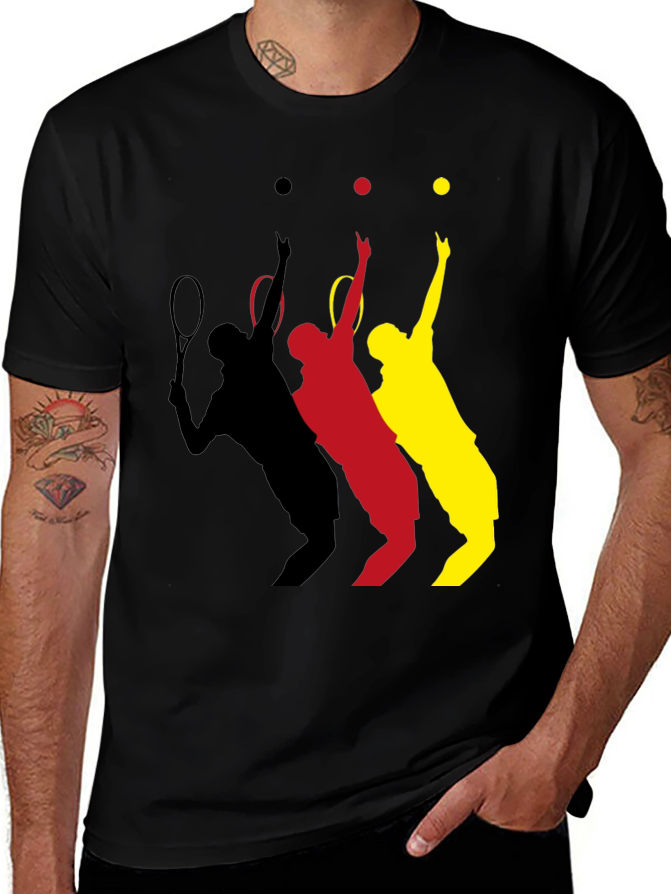 Black Tennis Player T-Shirt - Black main image