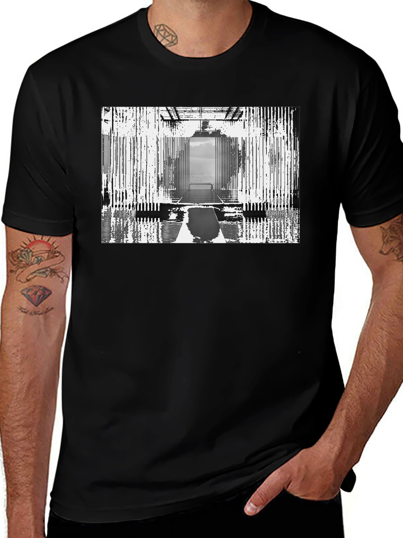 Abstract Hallway Graphic Tee - Modern Art Design T-Shirt