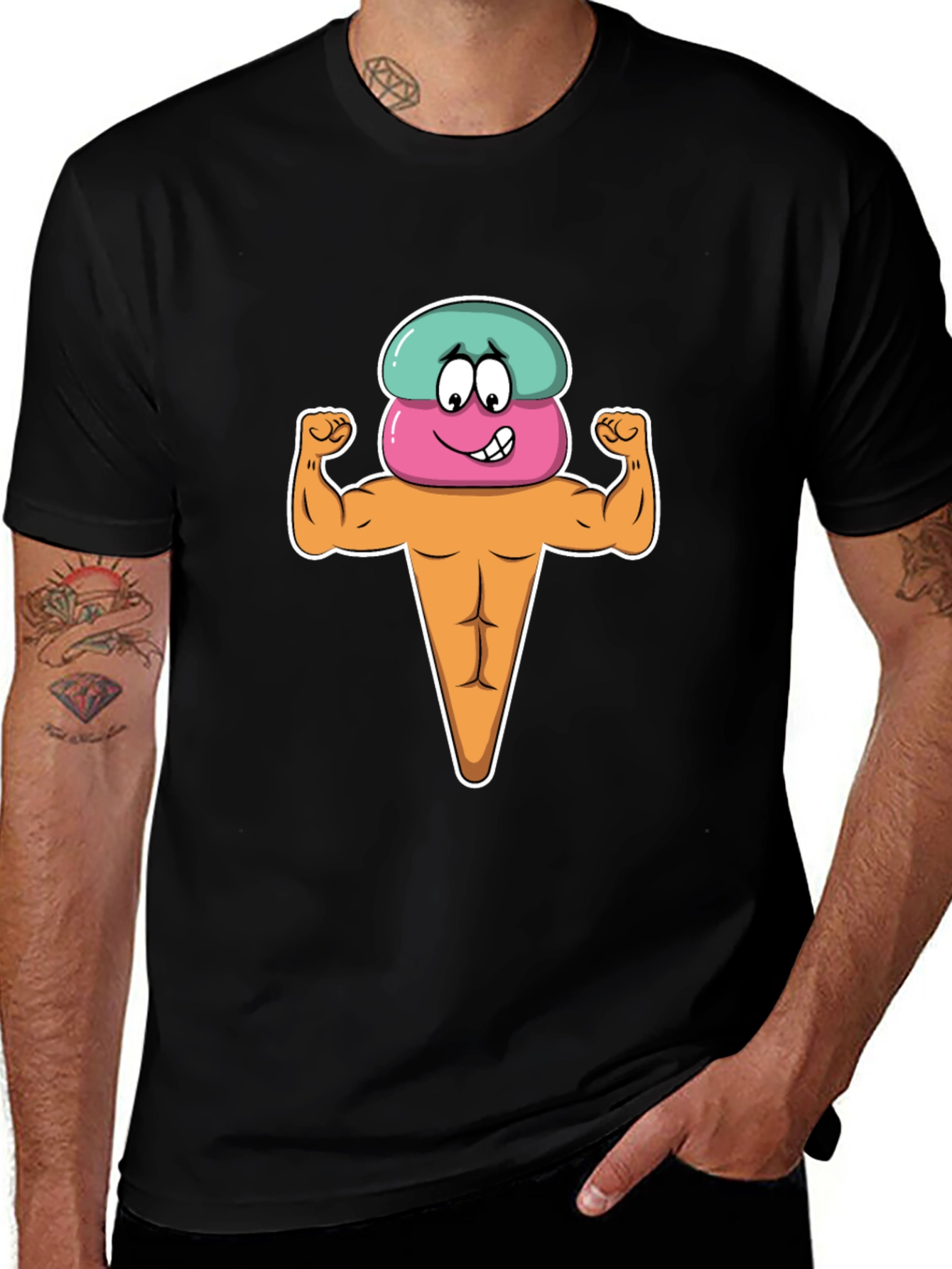 Variant 14 of Funny Ice Cream Muscle T-Shirt