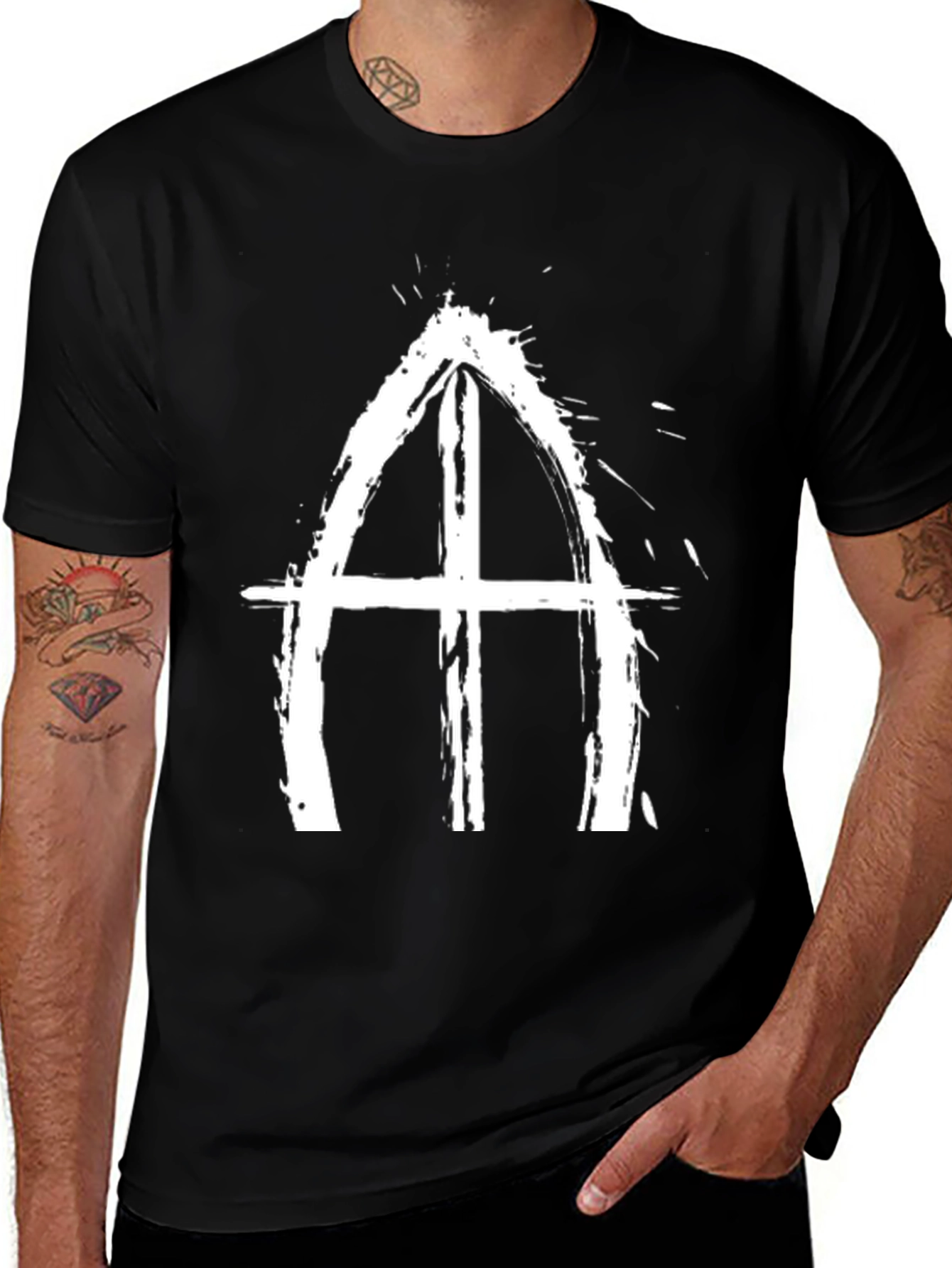 Variant 22 of Grunge Symbol Black T-Shirt