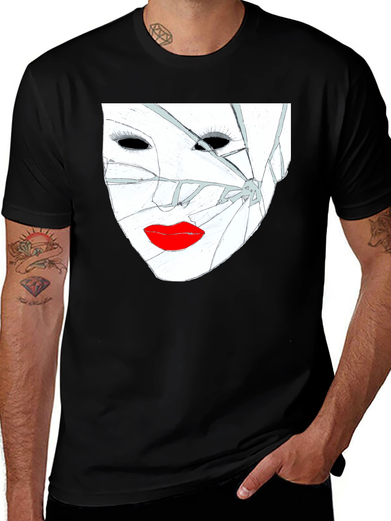 Variant 24 of Broken Mask Graphic Tee - Modern Streetwear