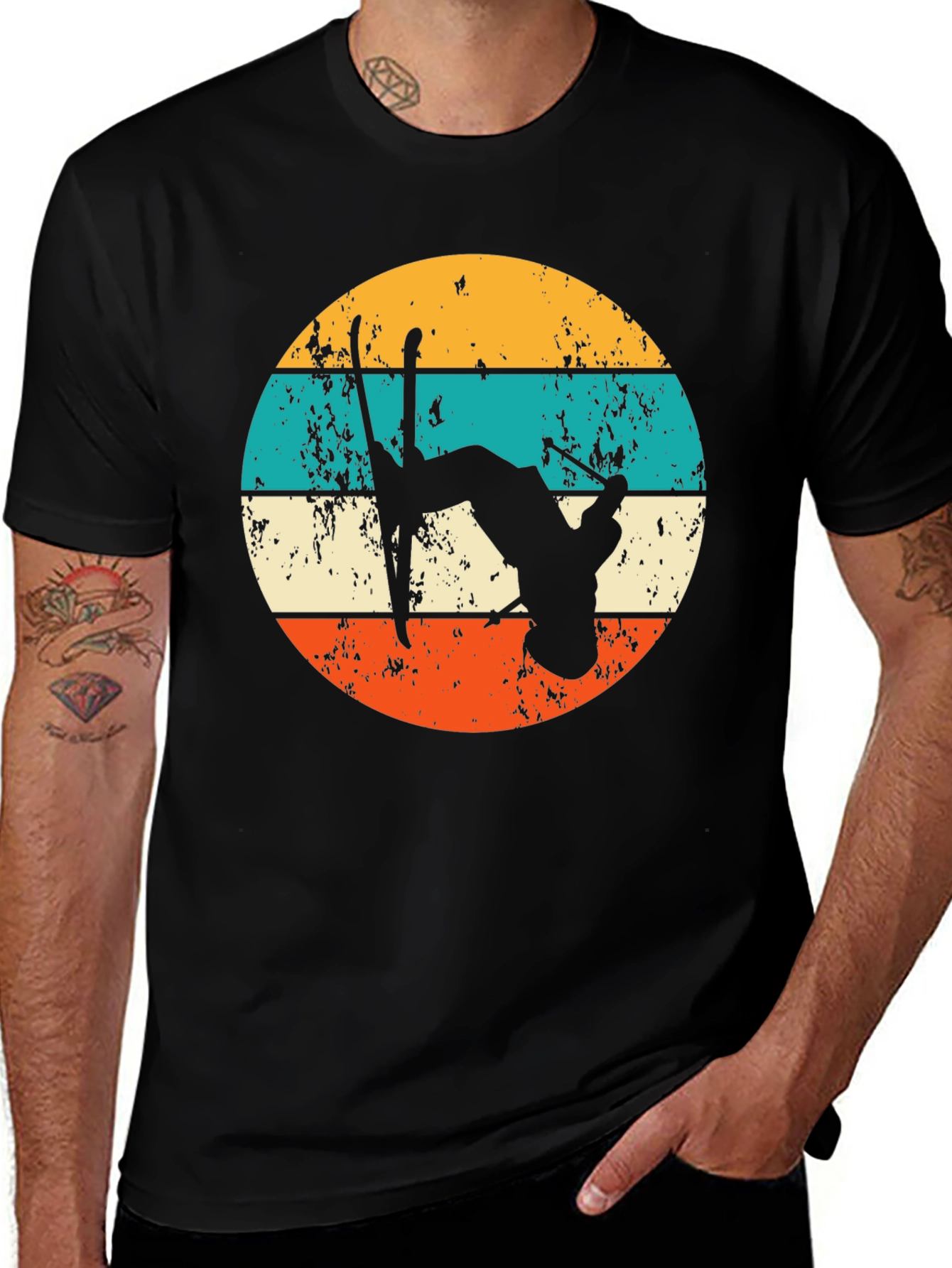 Variant 9 of Retro Ski T-Shirt - Vintage Skier Silhouette Design