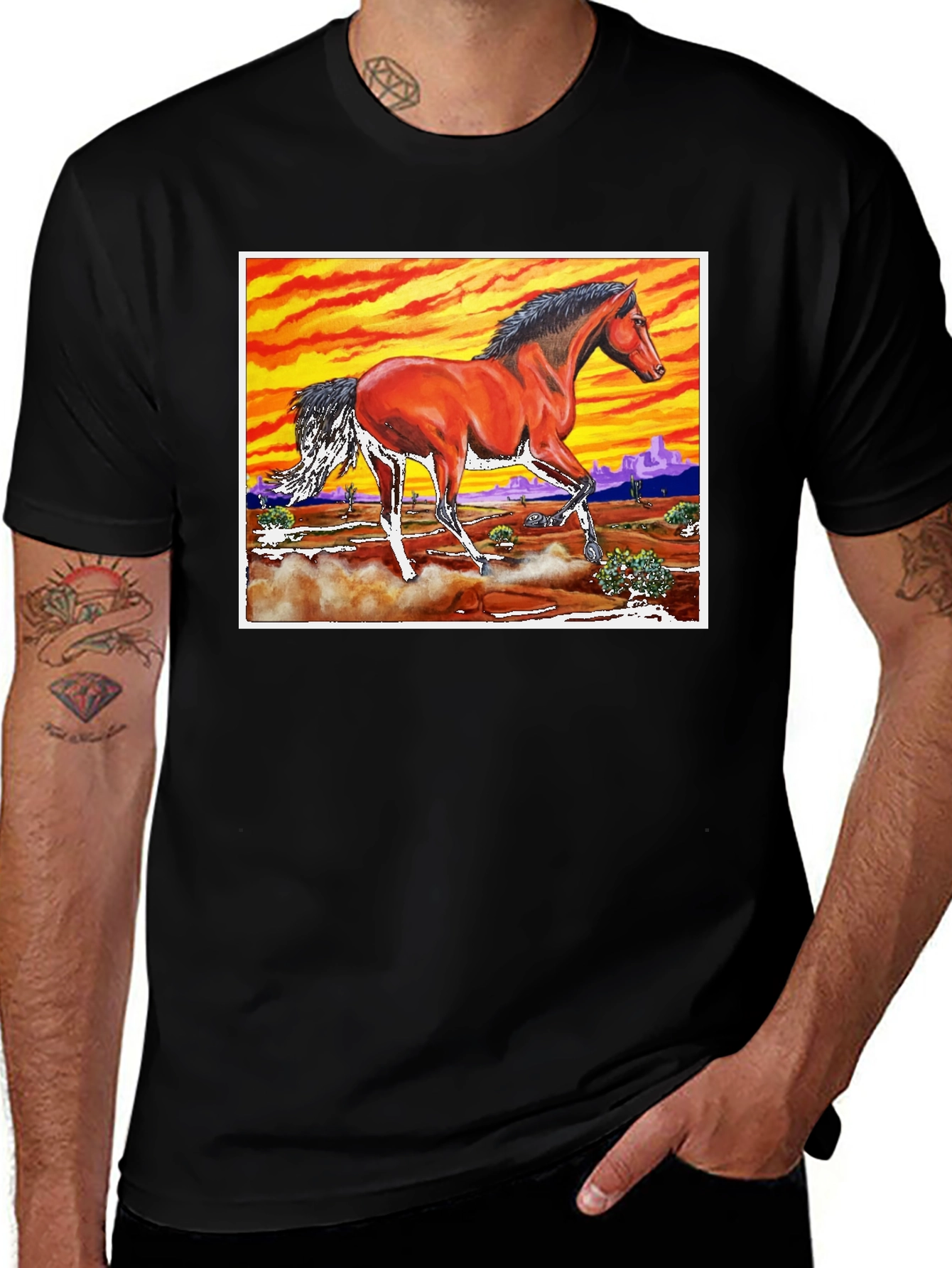 Variant 16 of Horse Desert Sunset T-Shirt