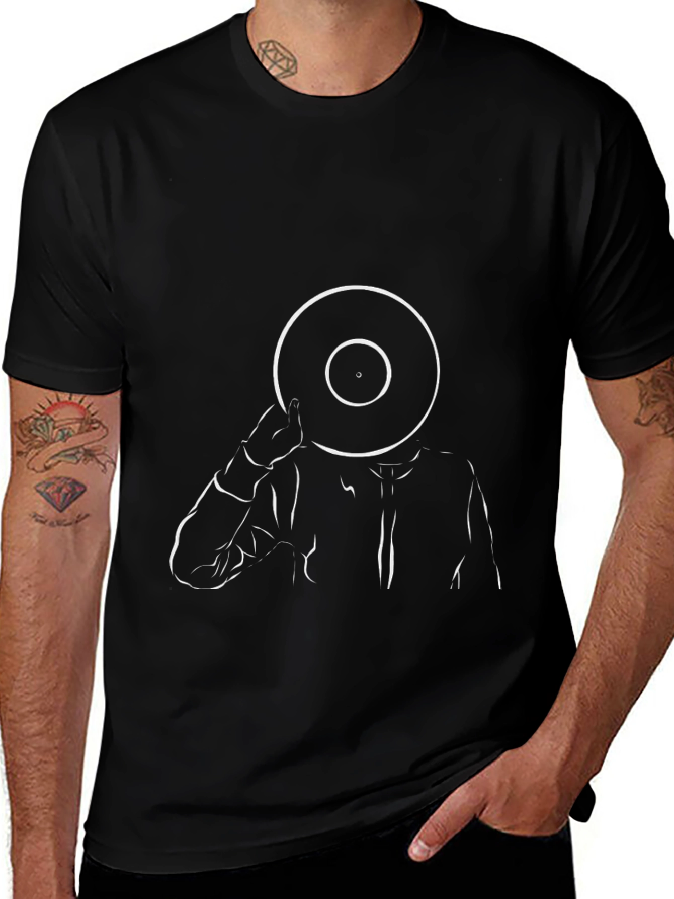 Variant 8 of Vinyl Head T-Shirt - Modern Graphic Tee