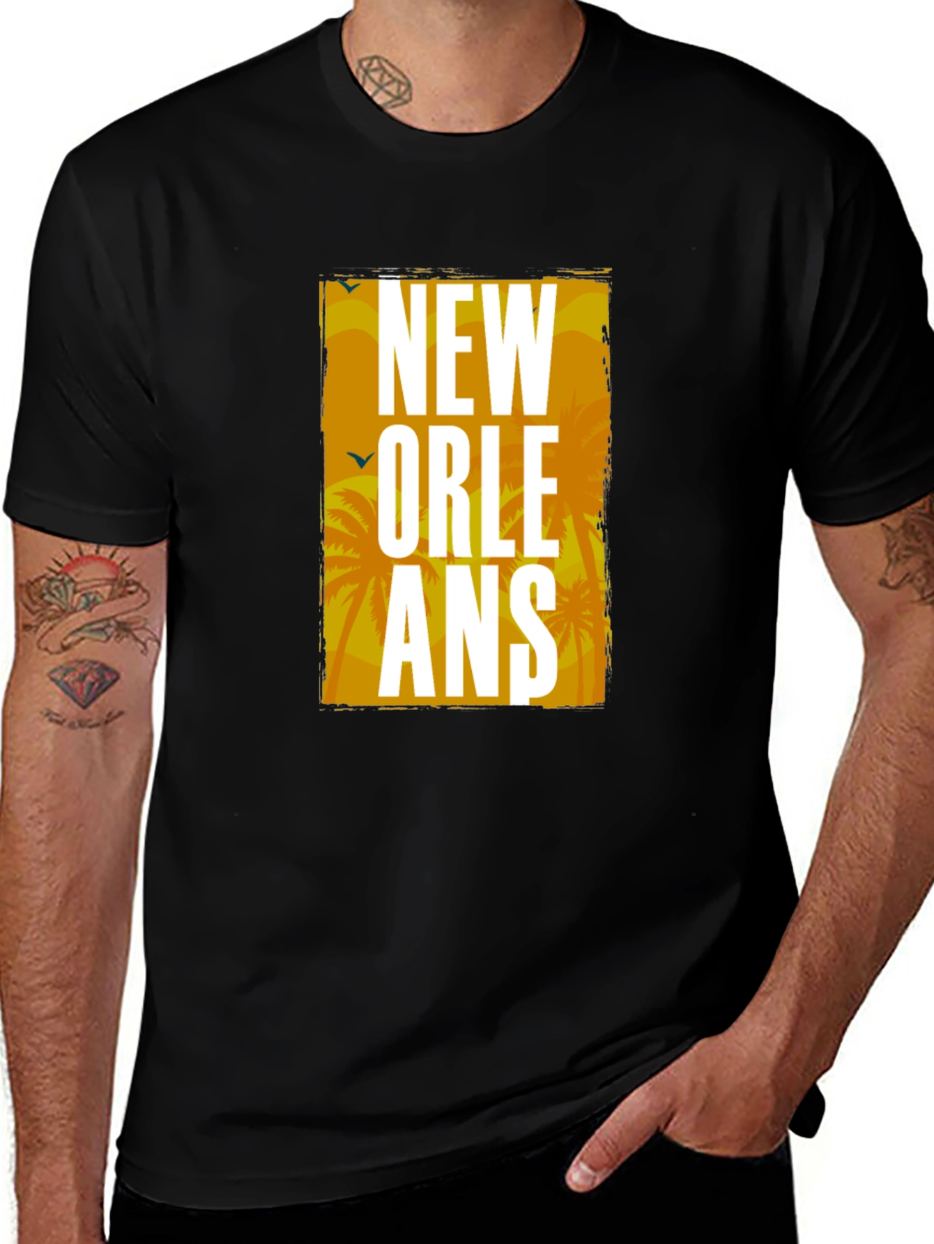 Variant 28 of New Orleans Graphic Tee - Men's Black T-Shirt