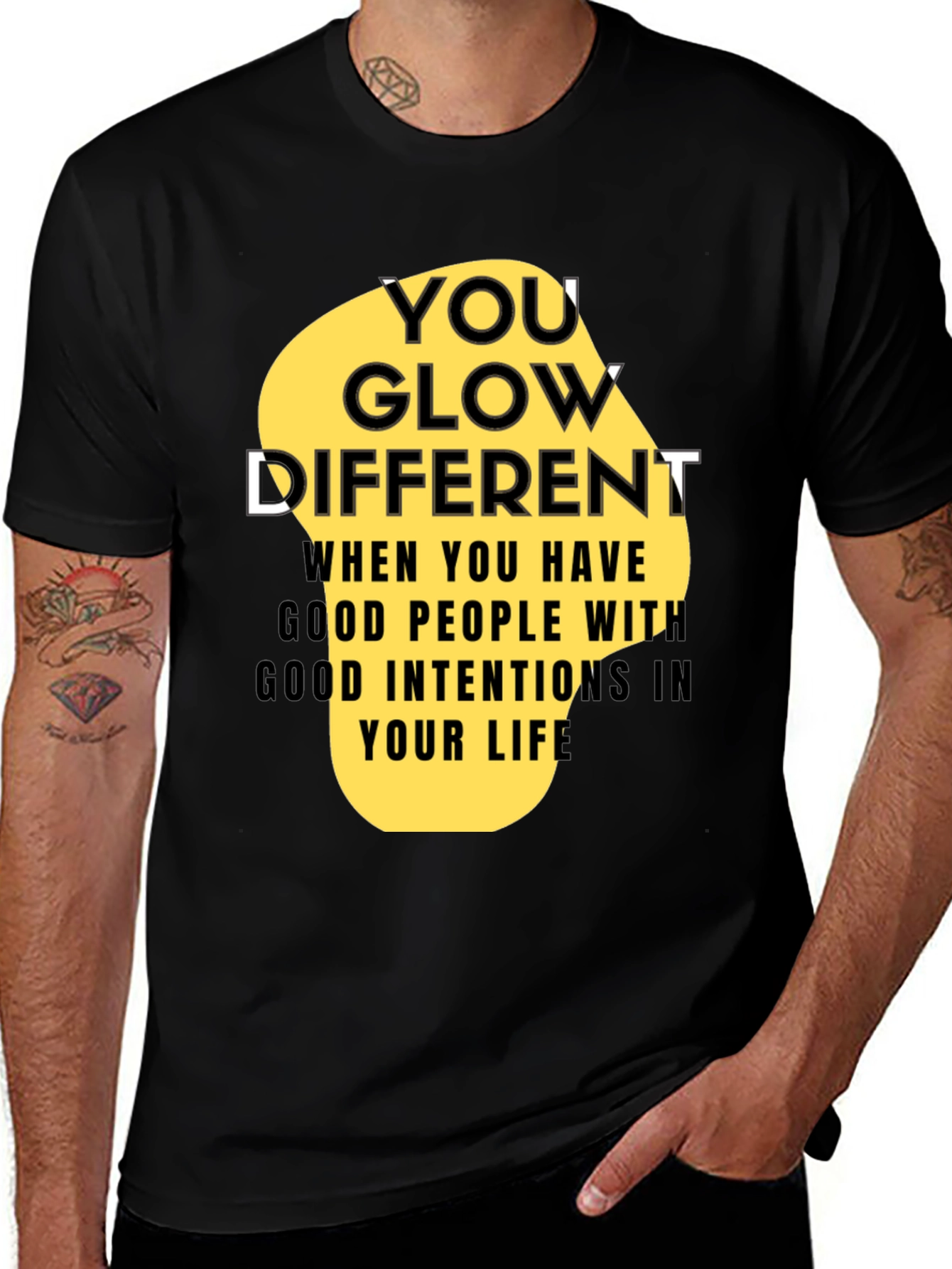 Variant 7 of You Glow Different Black Graphic Tee