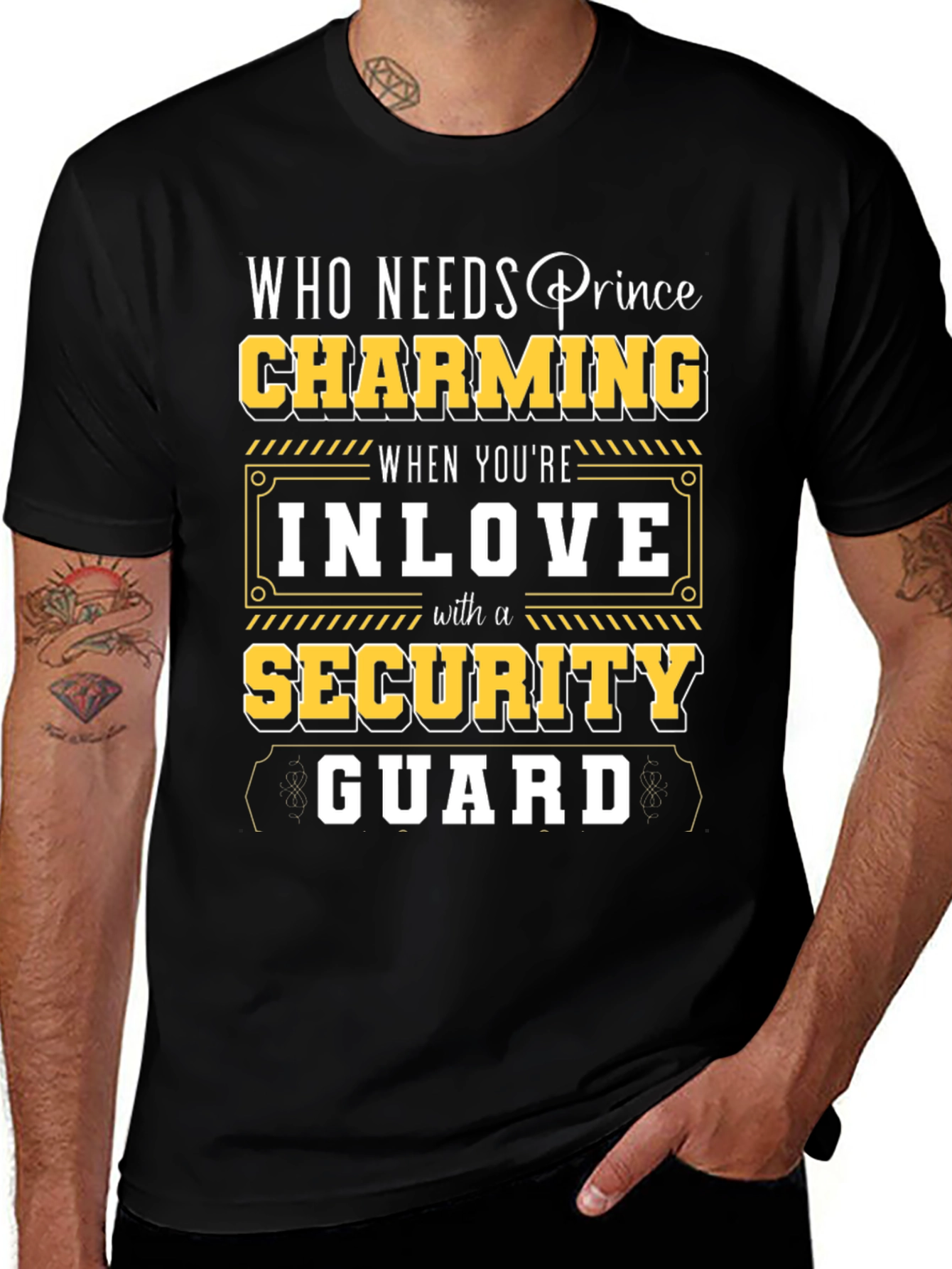 Variant 16 of Charming Security Guard T-Shirt - Novelty Graphic Tee