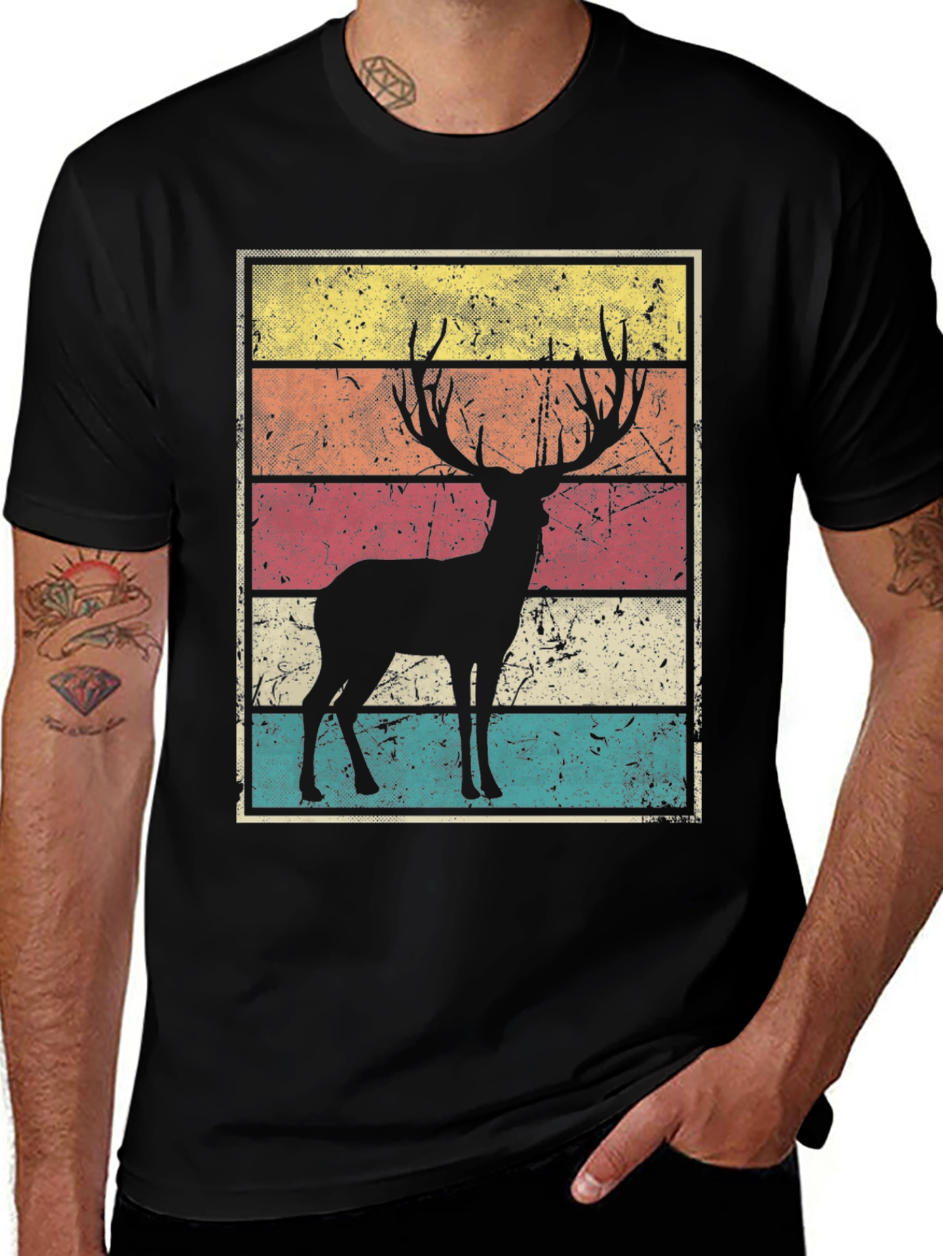 Variant 20 of Retro Deer Graphic Tee - Vintage Style