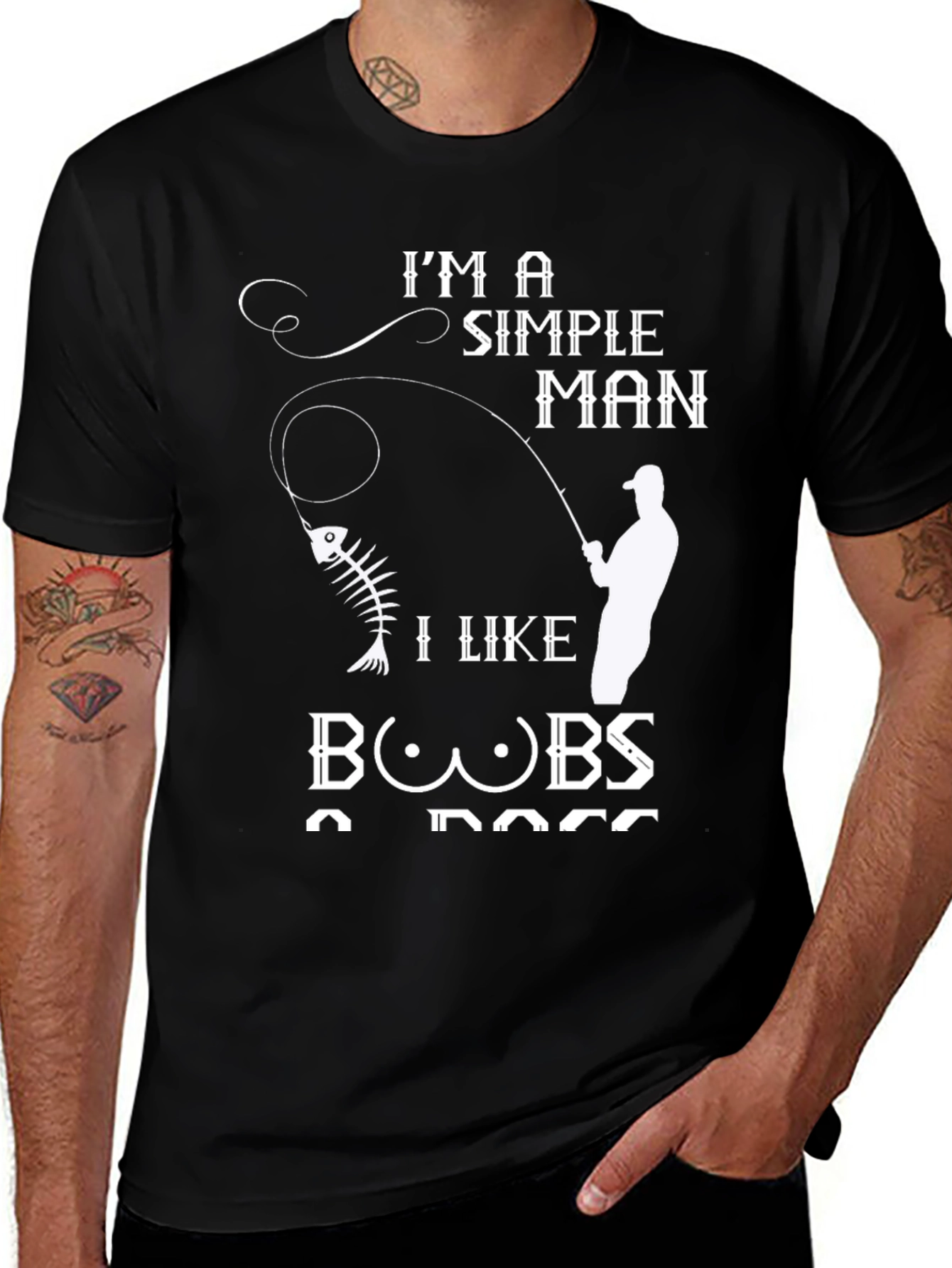 Variant 6 of I'm a Simple Man T-Shirt Funny Fishing & Boobs