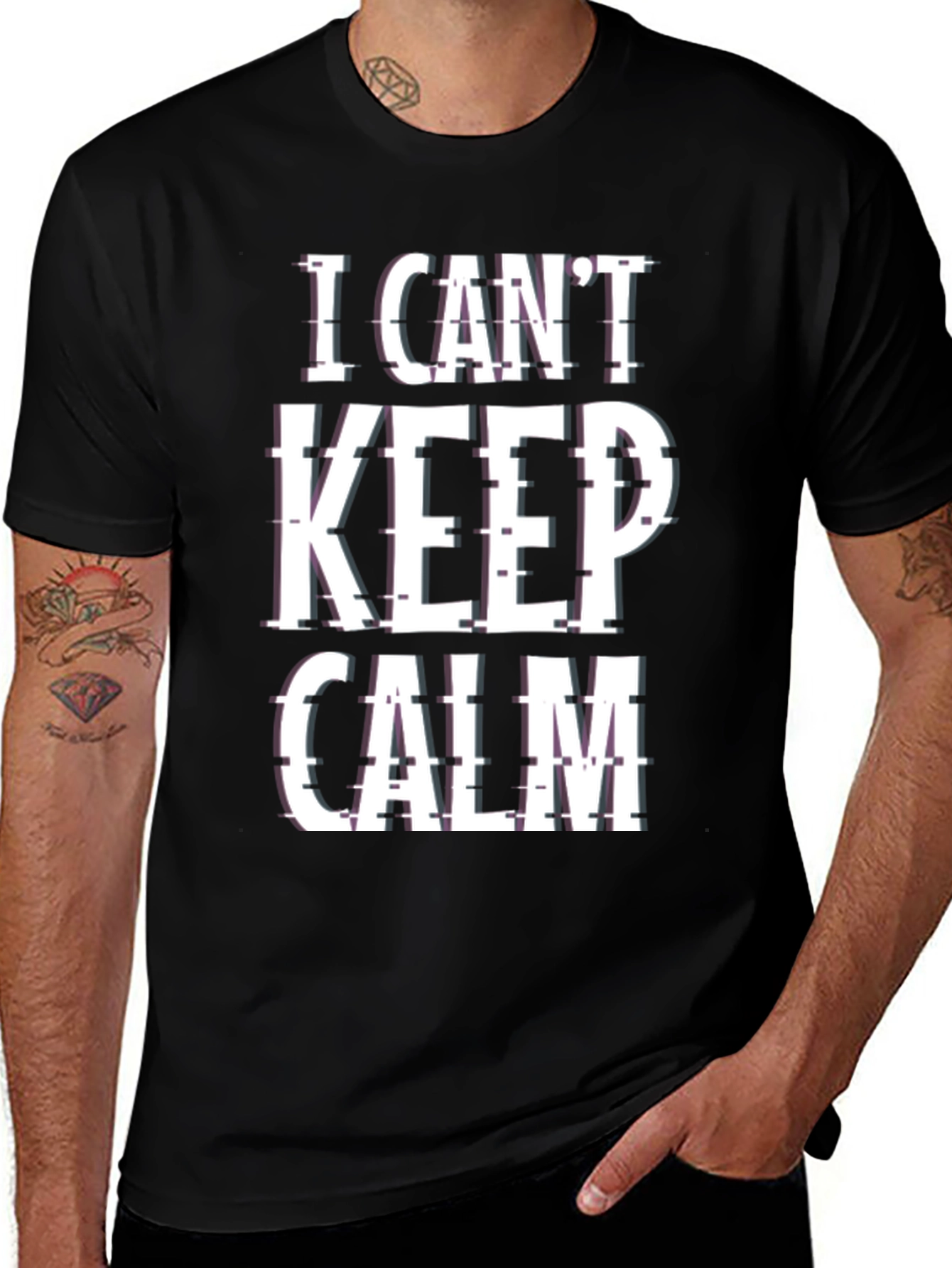 Variant 7 of I Can't Keep Calm Graphic Tee - Black Cotton T-Shirt