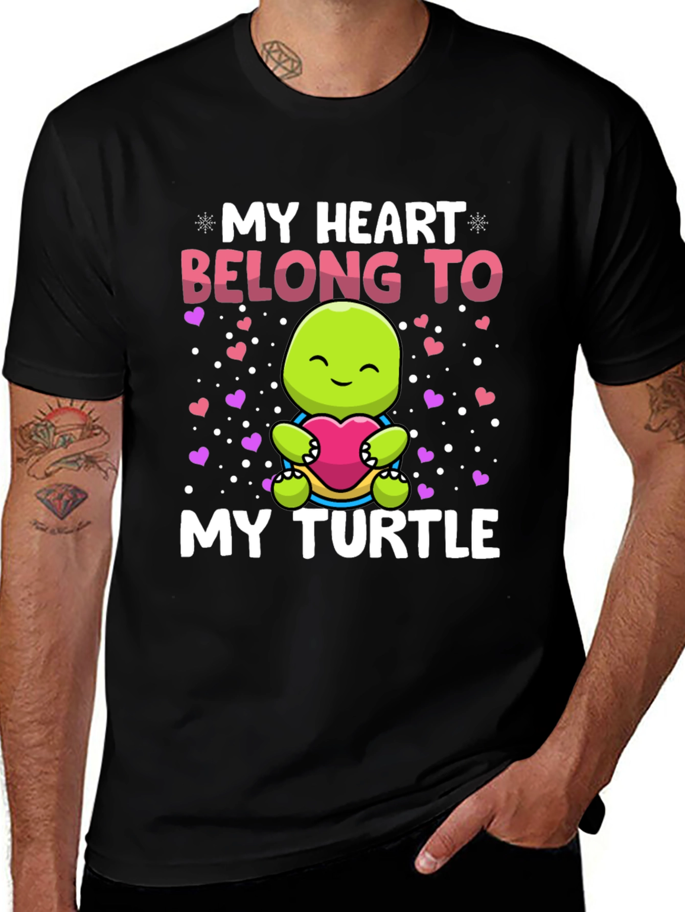 Black My Heart Belongs To My Turtle T-Shirt main image