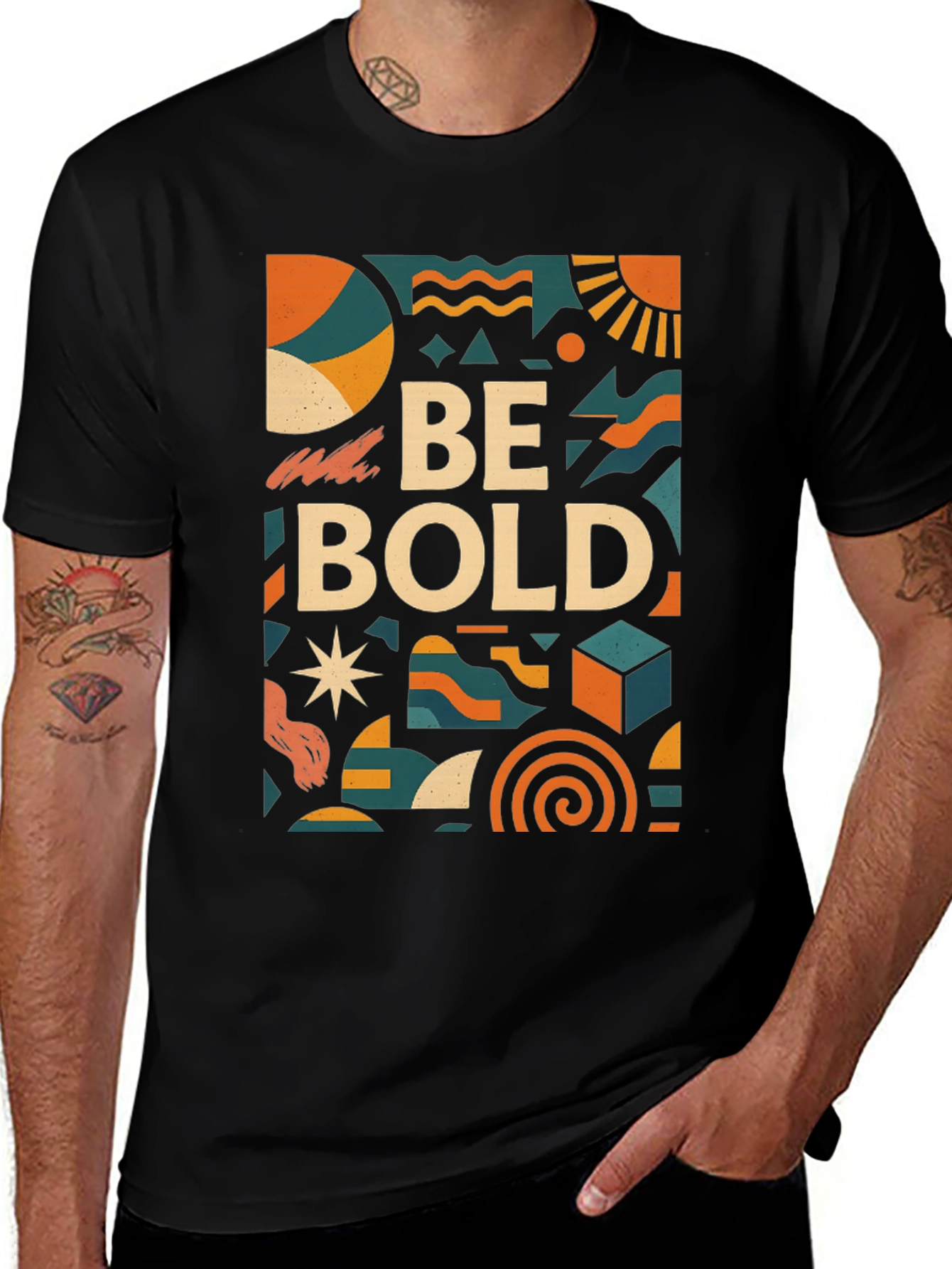 Variant 17 of Be Bold Graphic Print Black T-Shirt