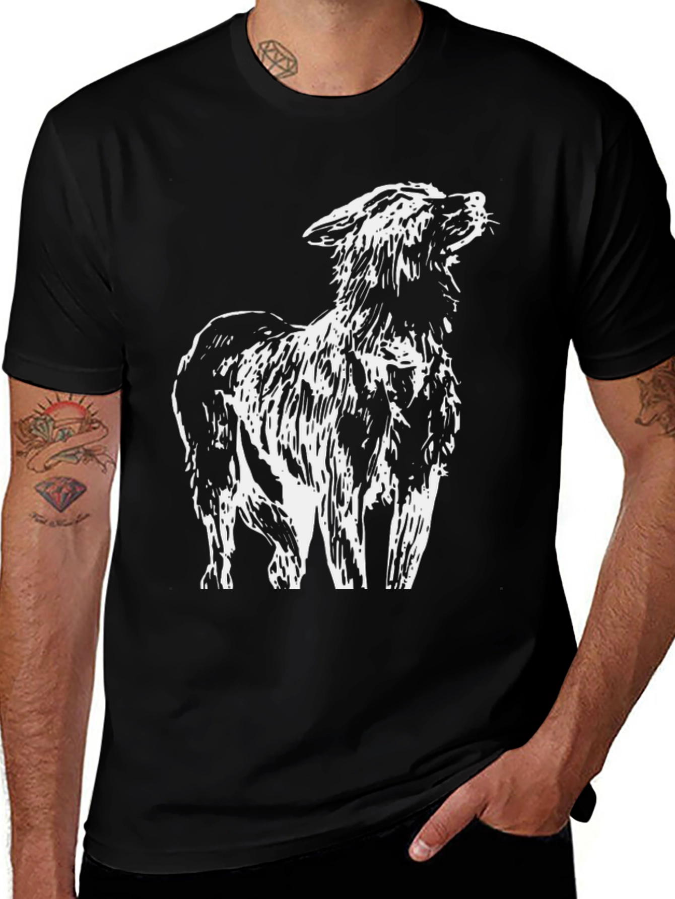 Variant 24 of Unique Animal Design Black T-Shirt for Casual Wear