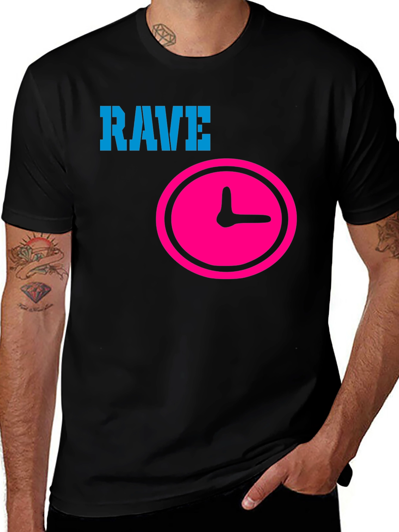 Variant 21 of Rave Time Black Graphic T-Shirt