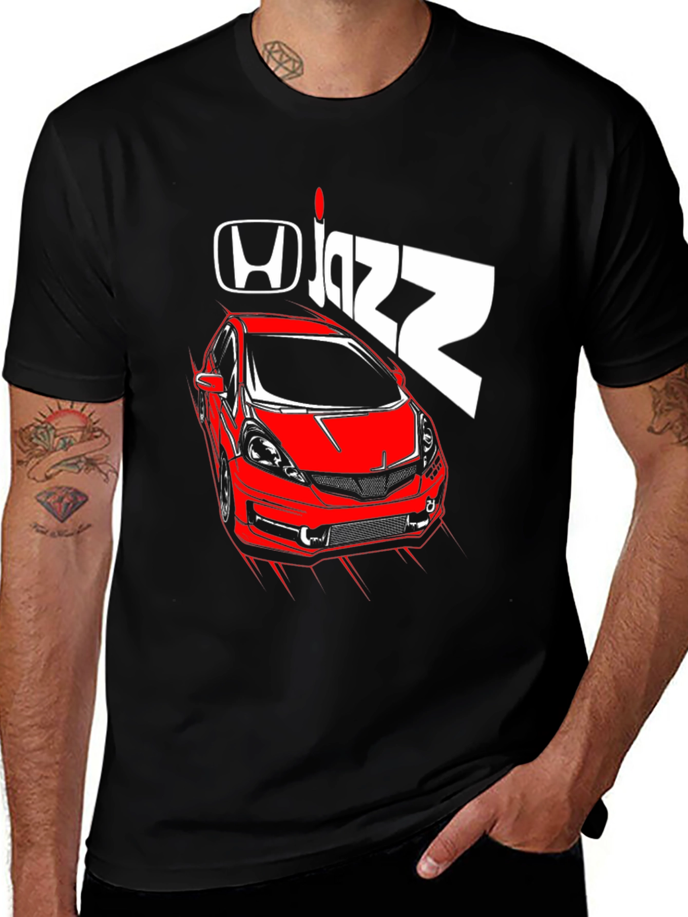 Honda Jazz Car Graphic T-Shirt - Black