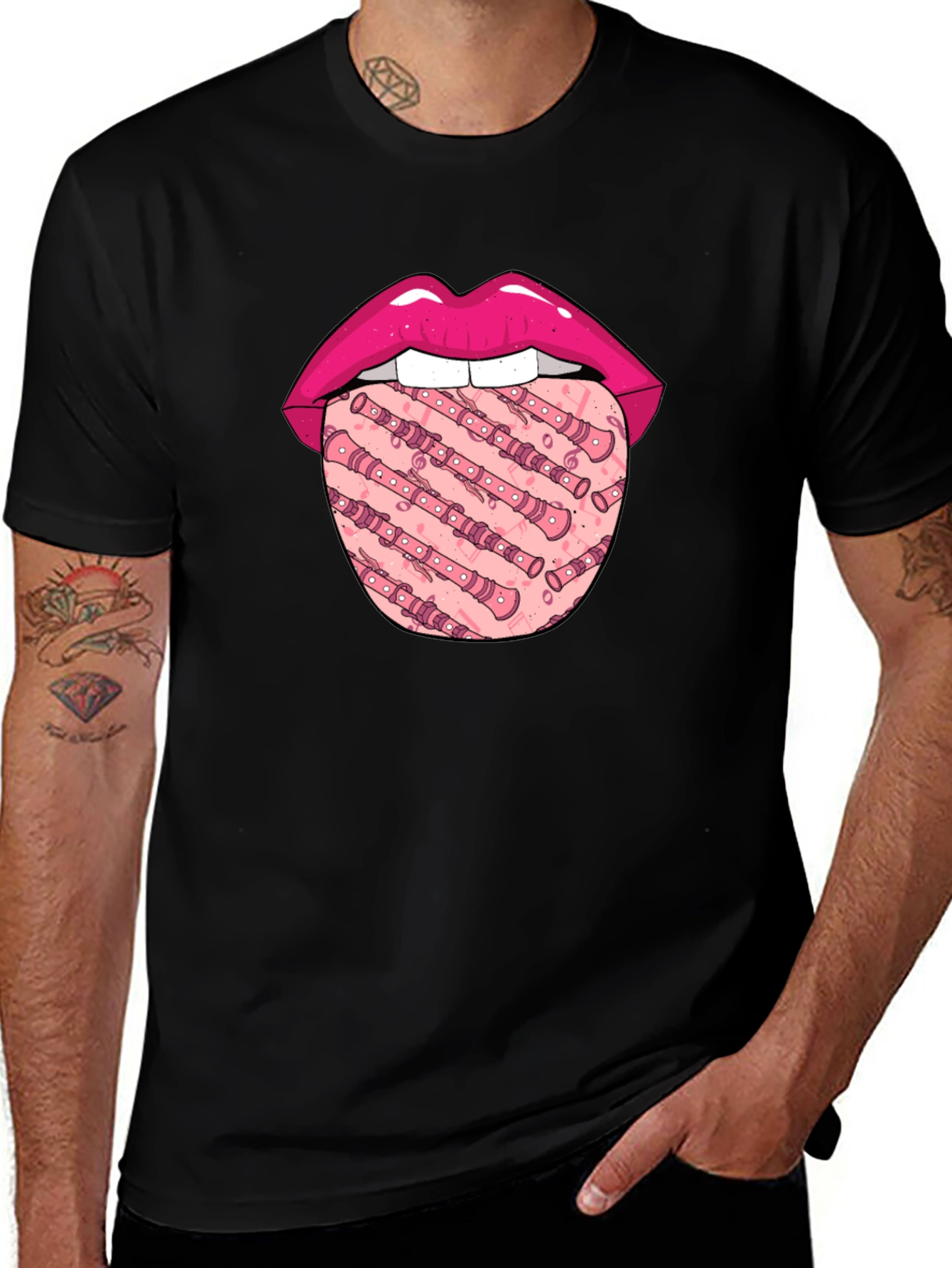 Variant 15 of Lip & Recorder Tongue Graphic T-Shirt