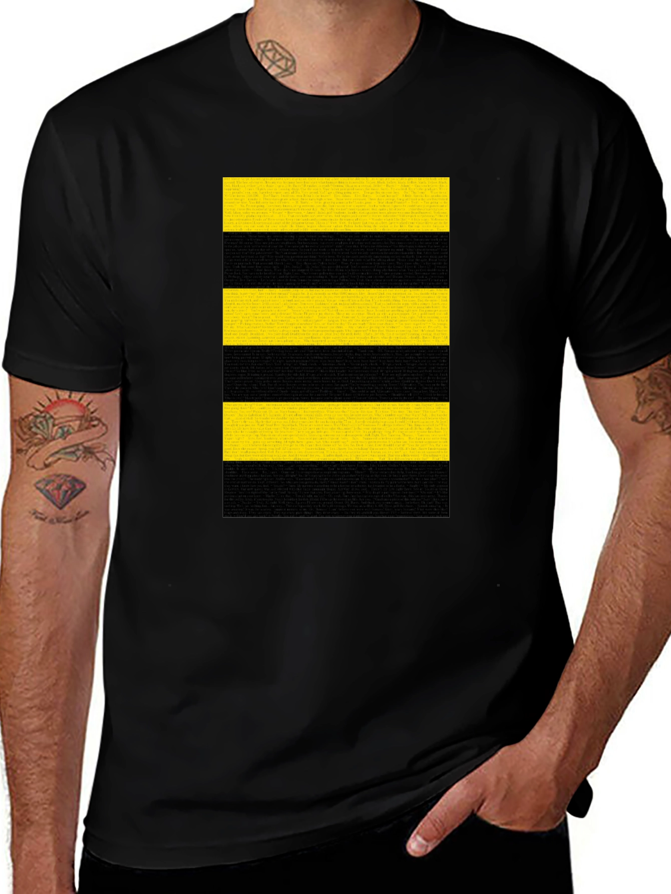 Variant 13 of Striped T-Shirt - Bold Black and Yellow Design