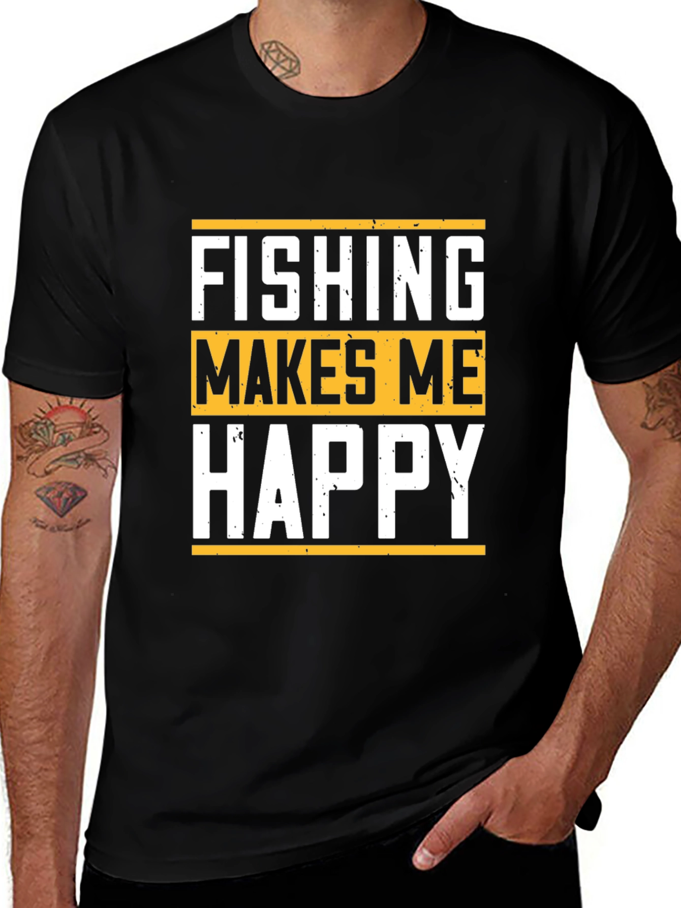 Variant 22 of Fishing Makes Me Happy T-Shirt